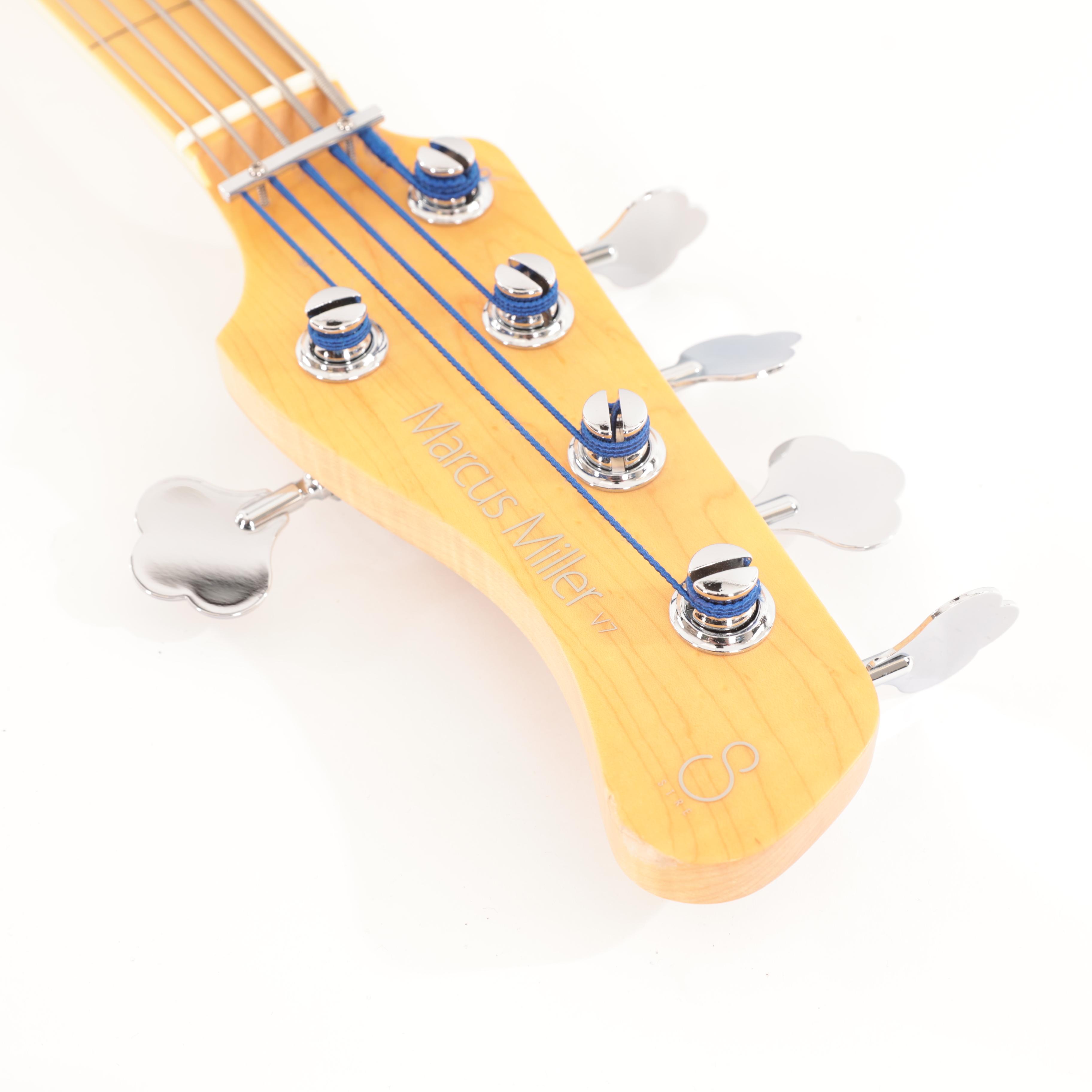 B Stock : Sire Marcus Miller V7 Reissue Fretless Swamp Ash 5 String Bass in Transparent Black Satin 001 - B-SIREFLV7R-0001 (18).jpg