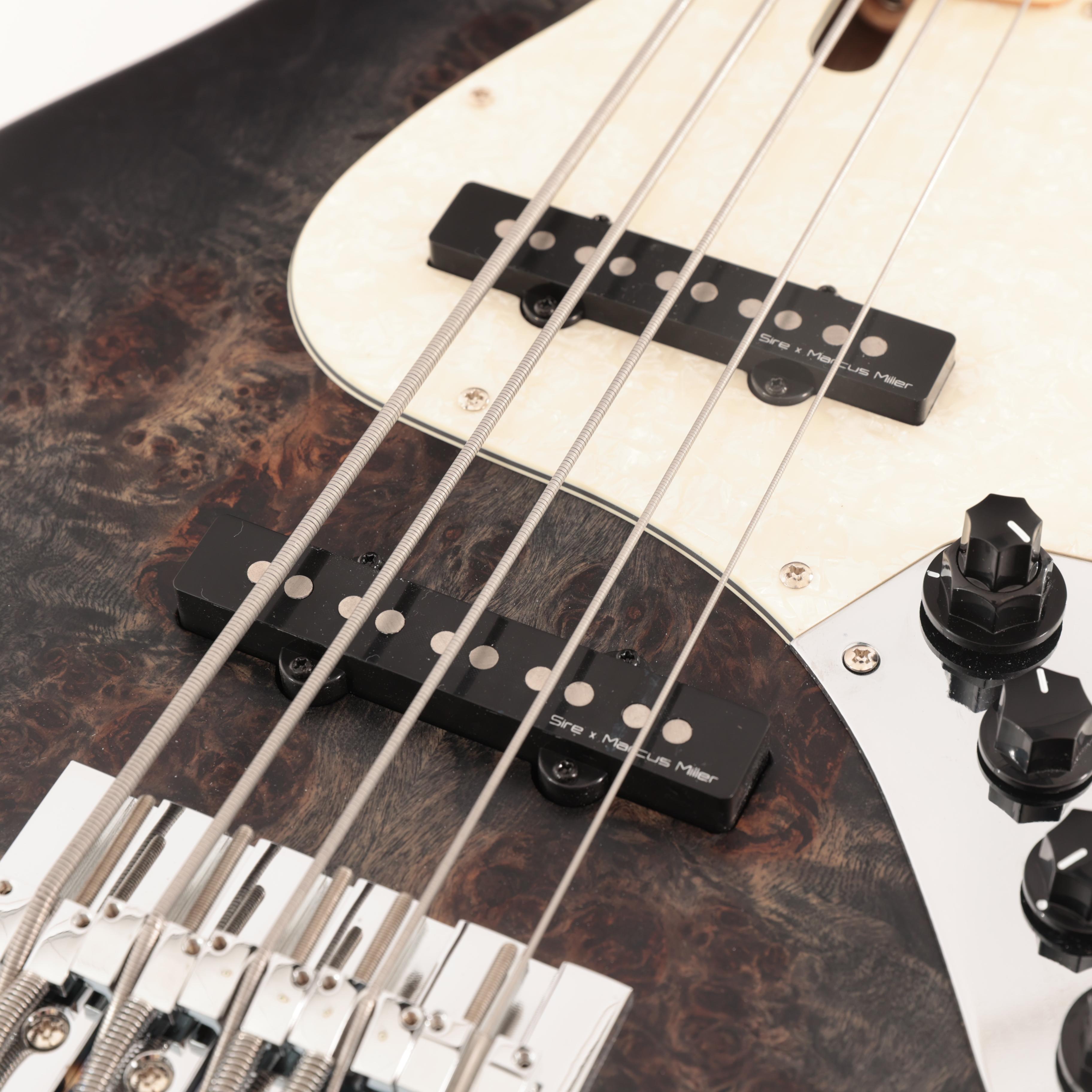 B Stock : Sire Marcus Miller V7 Reissue Fretless Swamp Ash 5 String Bass in Transparent Black Satin 001 - B-SIREFLV7R-0001 (12).jpg