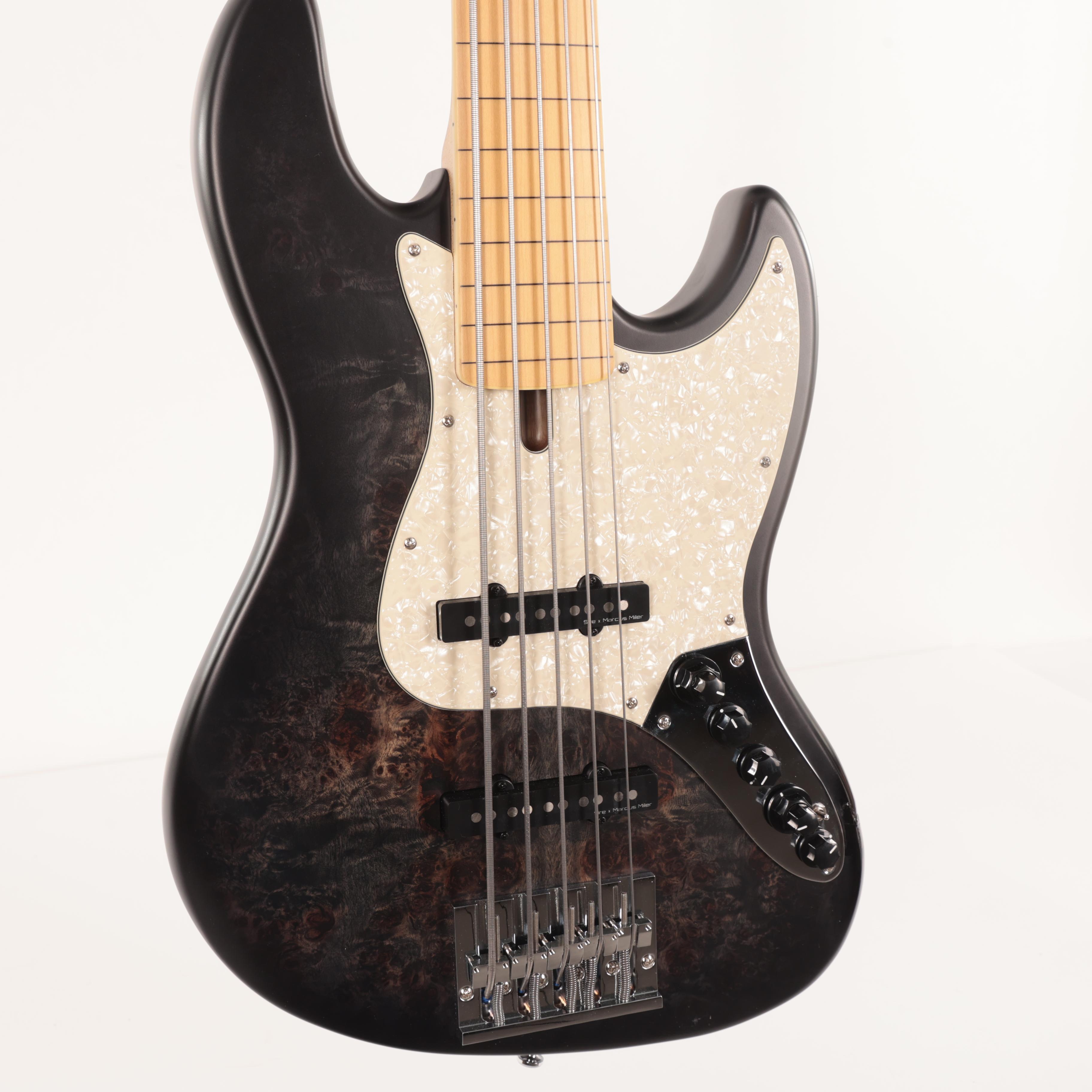 B Stock : Sire Marcus Miller V7 Reissue Fretless Swamp Ash 5 String Bass in Transparent Black Satin 001 - B-SIREFLV7R-0001 (6).jpg