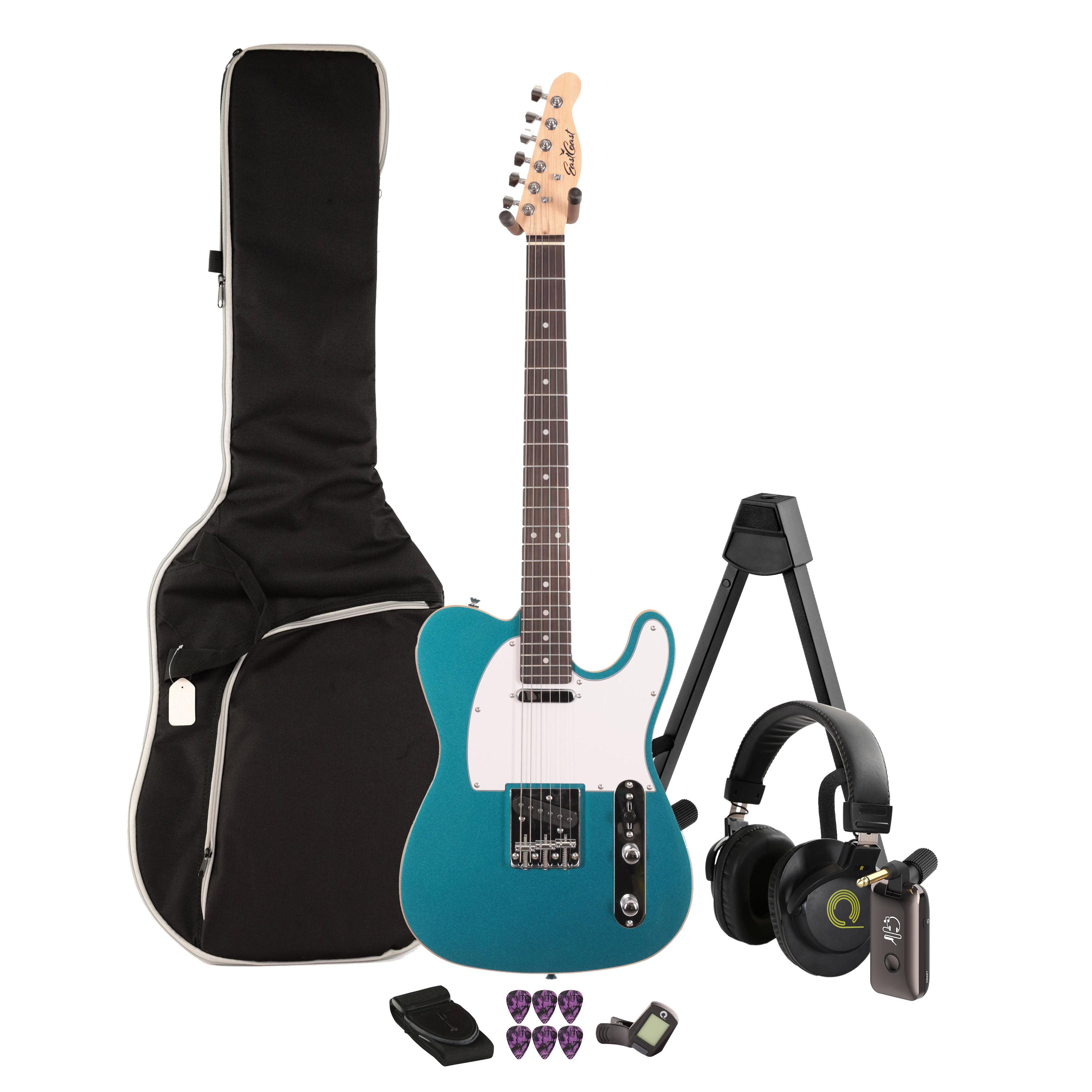 EastCoast T62 Electric Guitar Silent Bundle in Lake Placid Blue with Headphone Amp & Accessories  - _BUN-EC-T62-LPB-SIL.jpg