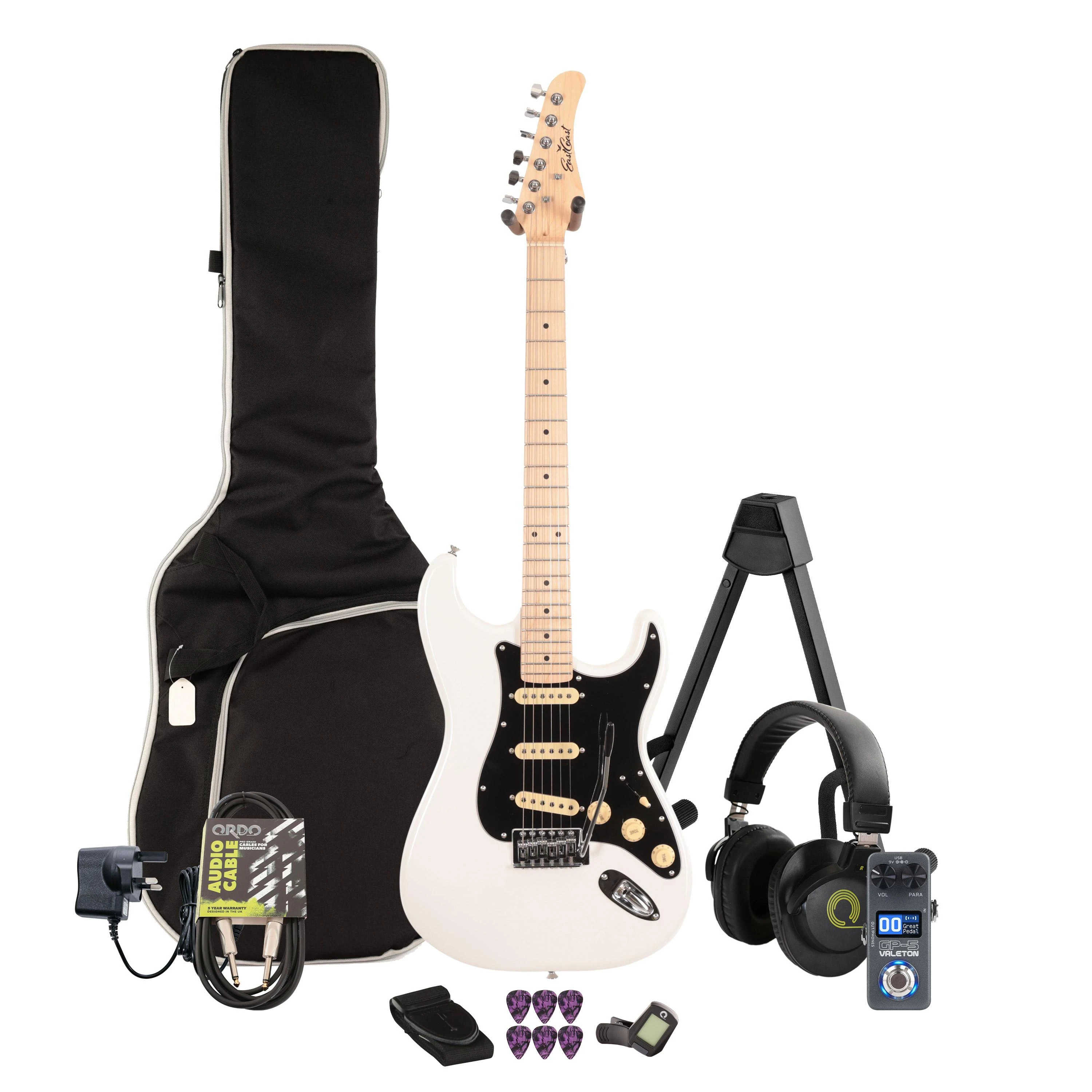 EastCoast ST1 Electric Guitar in Pearl White Multi-FX & Modelling Bundle with Accessories - _BUN-EC-ST1-PLW-SIL.jpg
