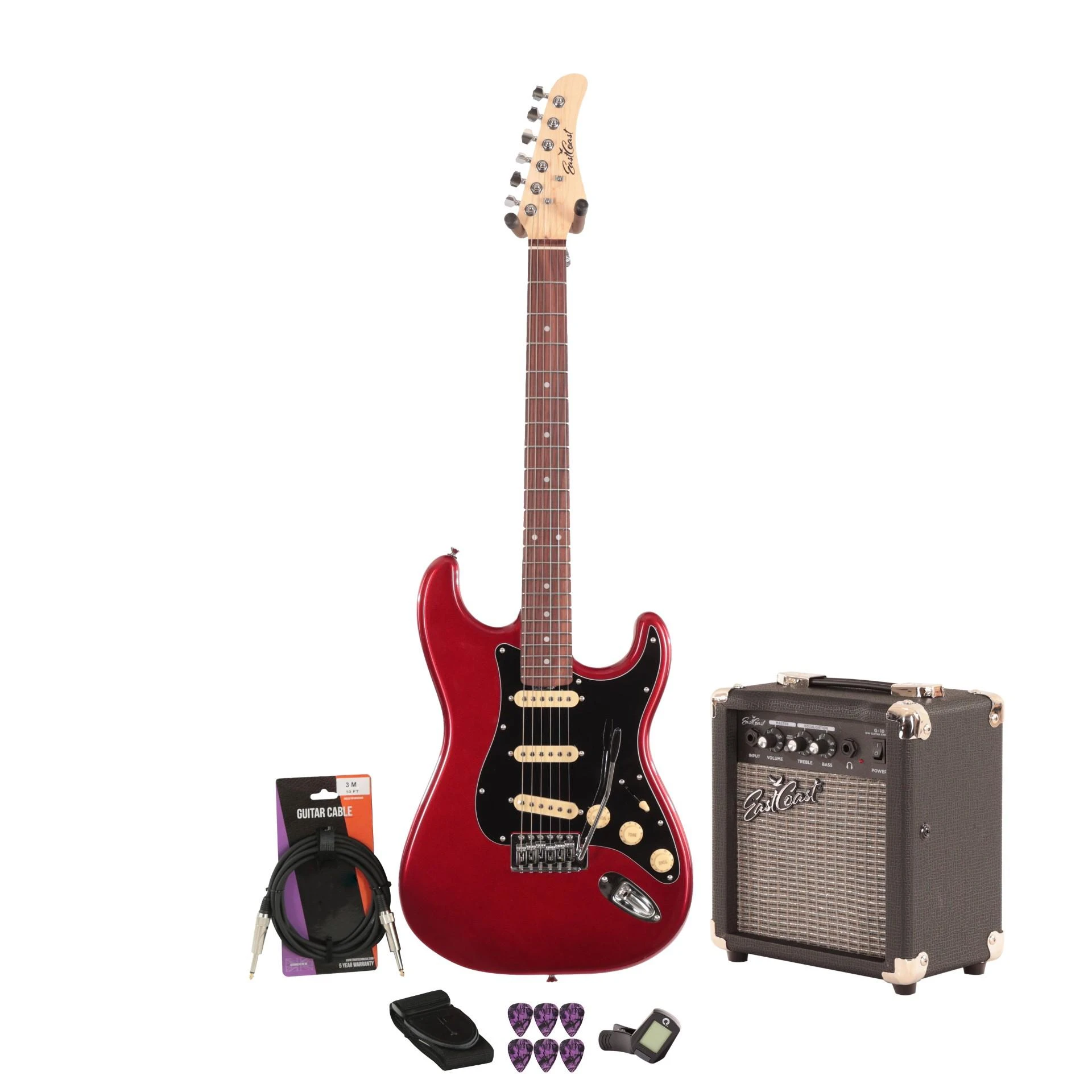 EastCoast ST1 Electric Guitar Starter Pack  in Bordeaux Metallic with 10w Amp & Accessories - _BUN-EC-ST1-BMT-10.jpg