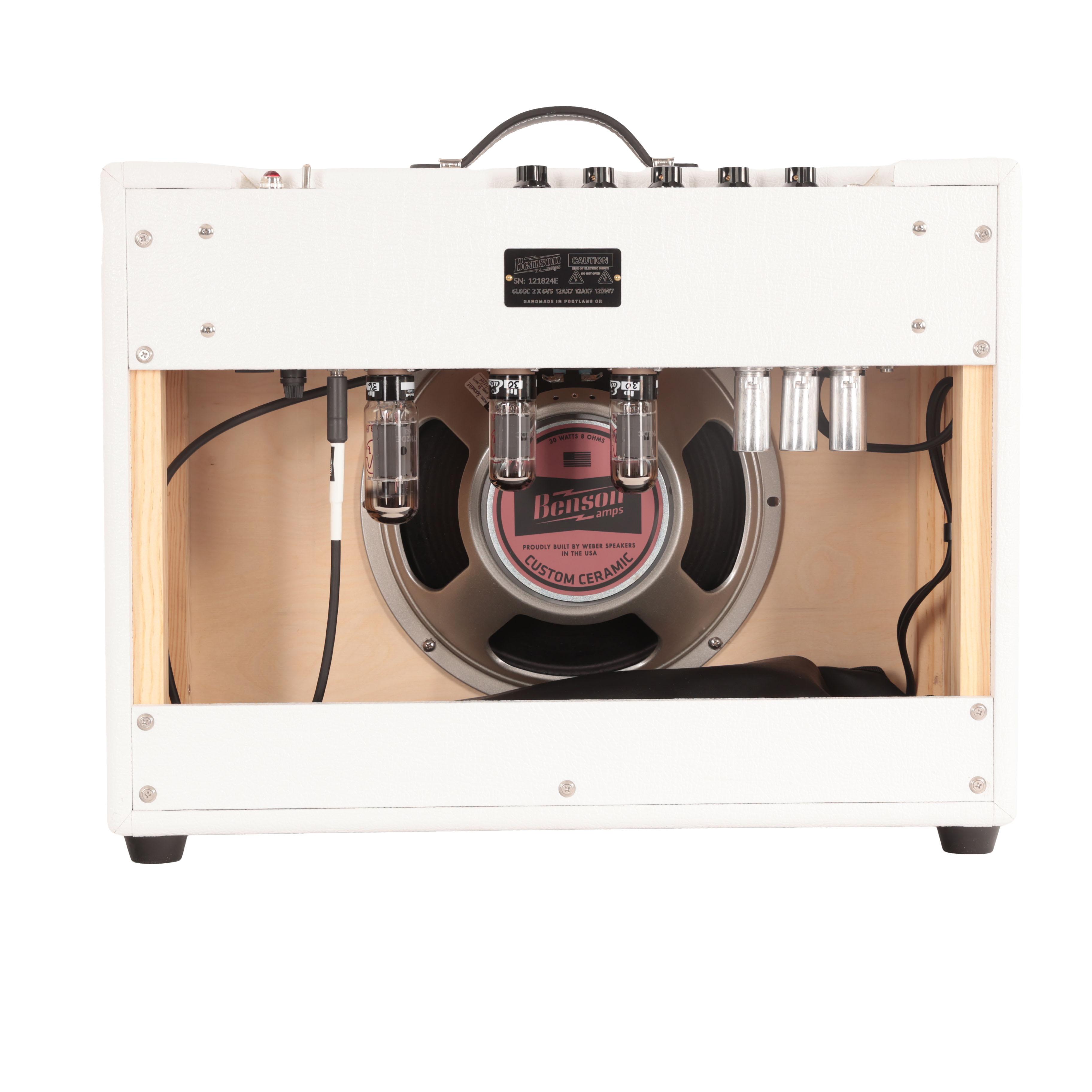 Benson Monarch 15w 1x12" Combo in White with Oxblood Grille - IMGL8989.jpg