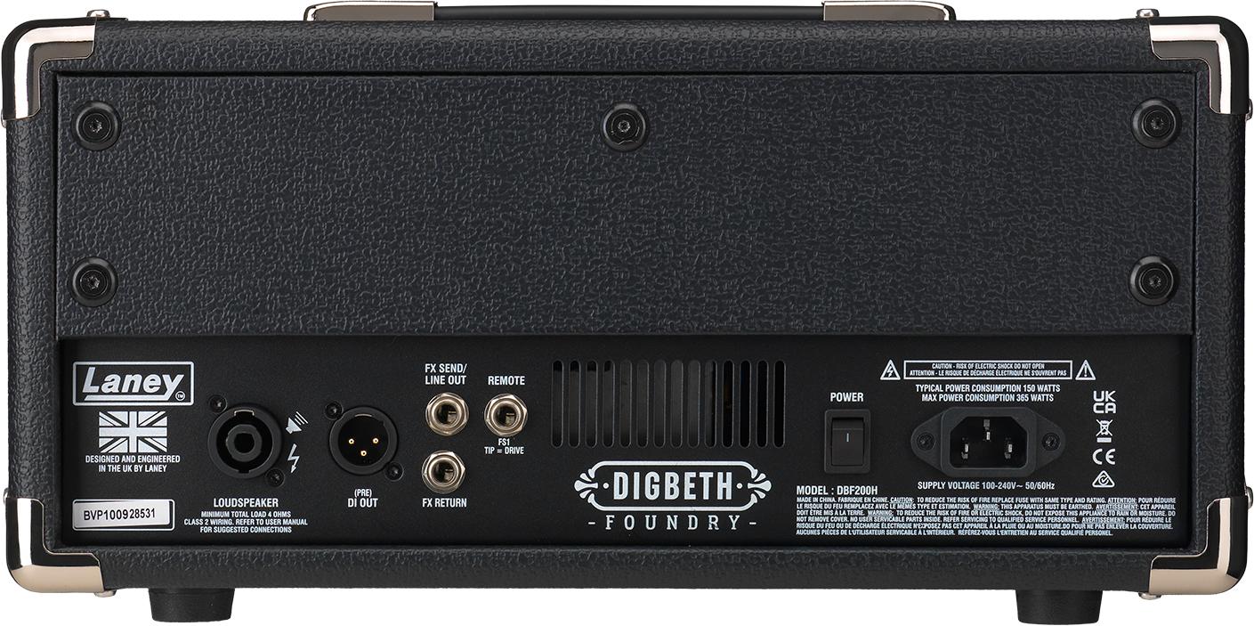 Laney Digbeth Foundry Series DBF200H Bass Guitar Amplifier Head - DBF200H_Back.jpg