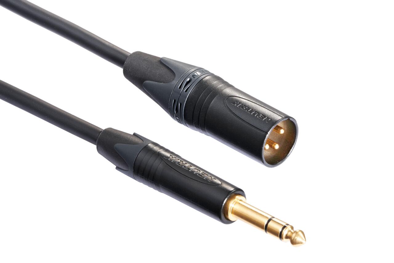 Mogami 2534 Quad Neglex 3m Cable Terminated with Neutrik Black and Gold Male XLR and TRS 1/4″ Jack - Premium Studio - Jack to Male XLR Connectors .jpg