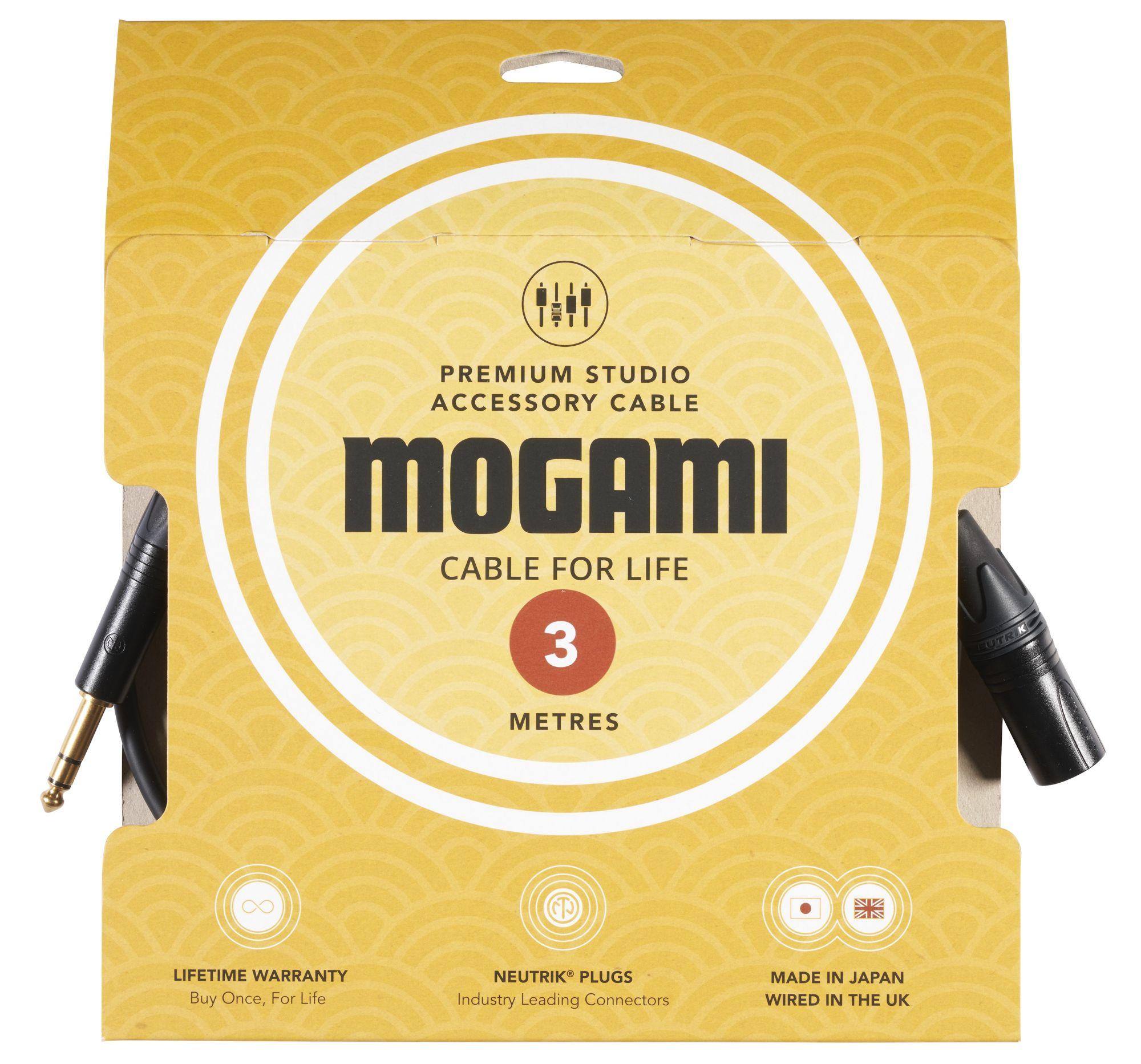 Mogami 2534 Quad Neglex 3m Cable Terminated with Neutrik Black and Gold Male XLR and TRS 1/4″ Jack - prem studio acc 3m.jpg