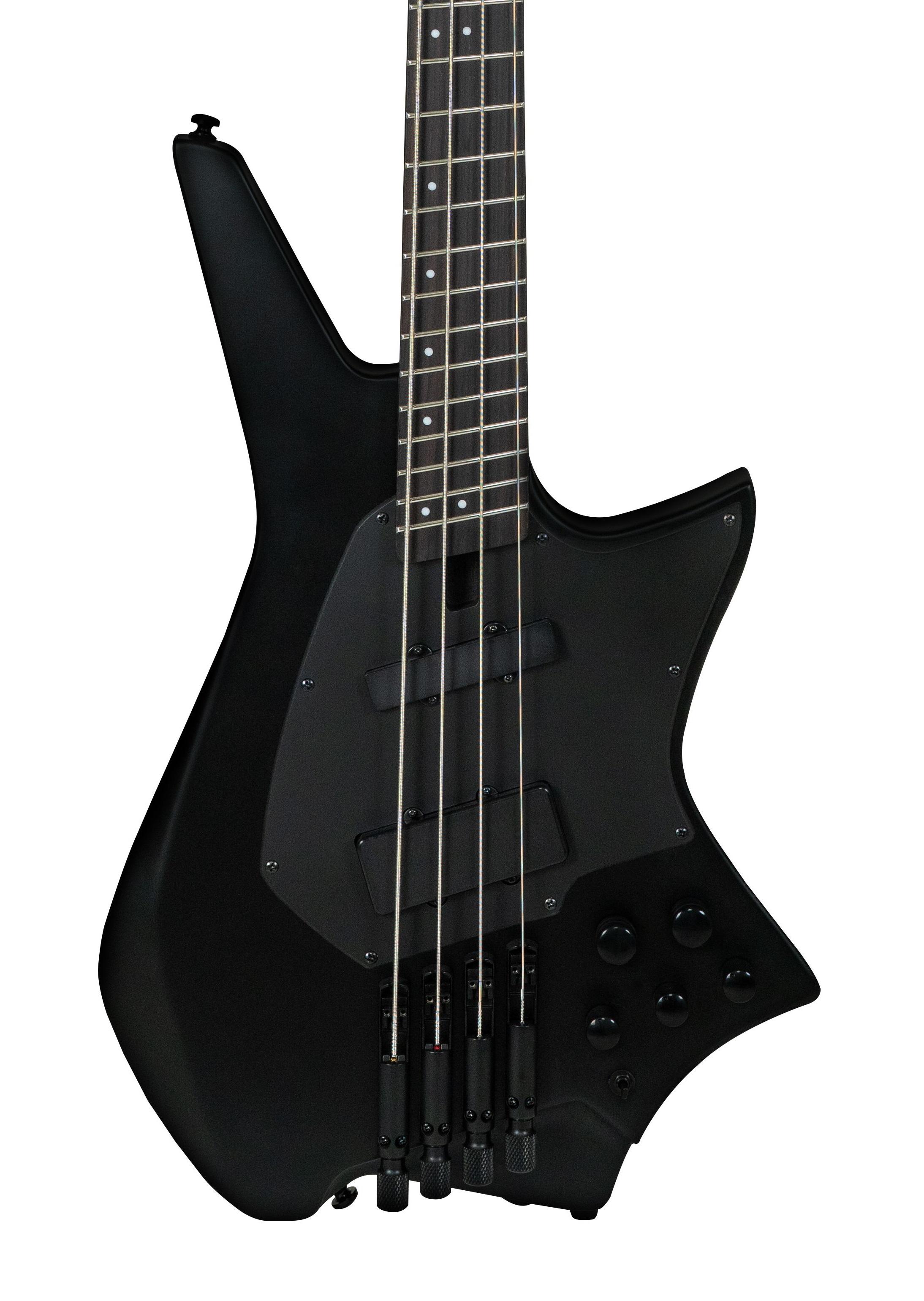Hils HZB4 Headless Bass Guitar in Satin Black - Front_compressed (1)-hero.jpg