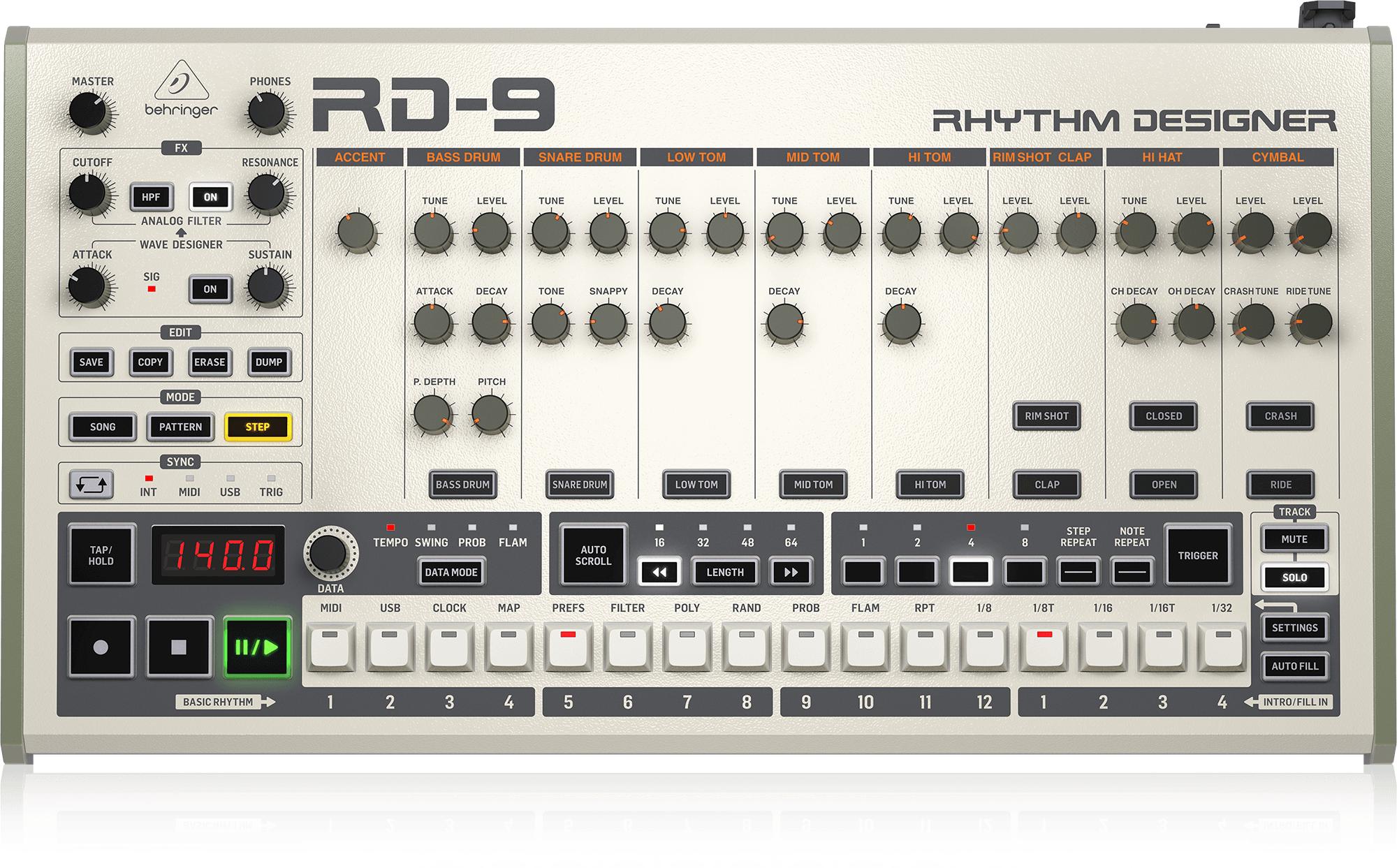 B Stock : Behringer RD-9 Rhythm Designer Drum Machine 050 - 436464-RD-9_P0DG6_Top_XL.jpg