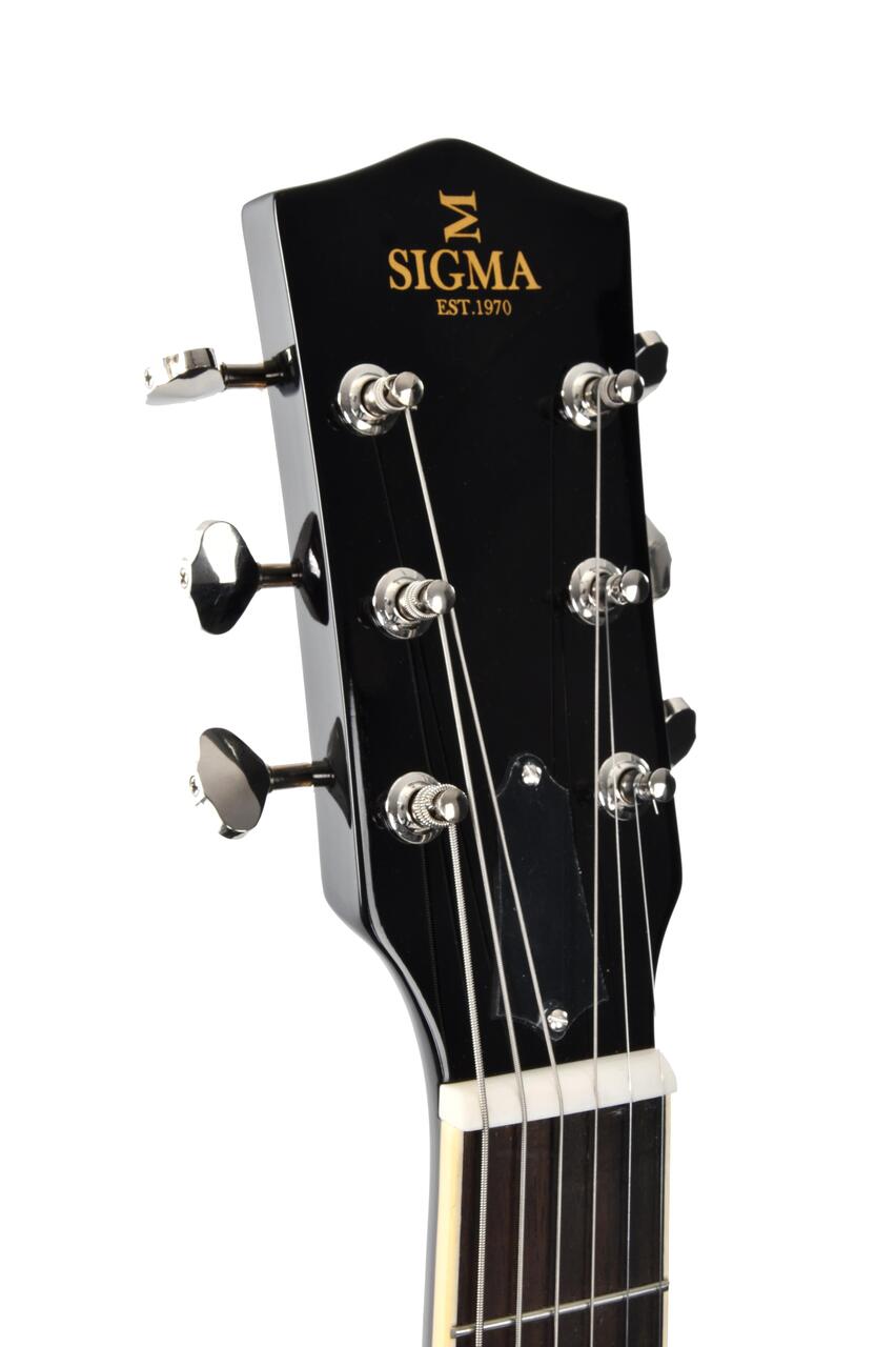 Sigma ATA 100E Semi-Hollow Electric Guitar in Vintage Sunburst - ATA-100E head front.jpg