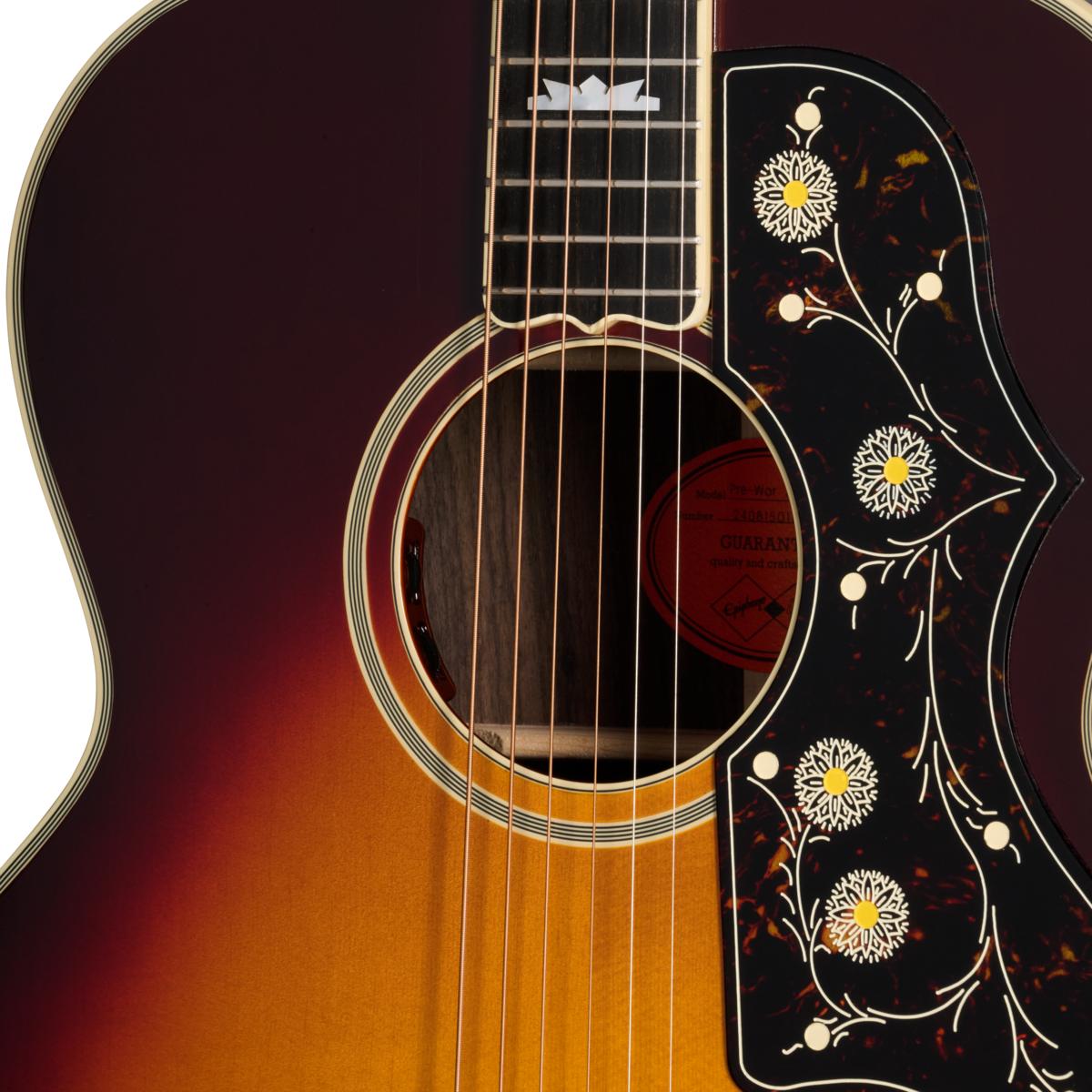 Epiphone Inspired By Gibson Custom Pre-War SJ-200 Rosewood Reissue In Vintage Sunburst - ECPW200VSGH1_7_Soundhole-1200x1200-28e5ebb.jpg