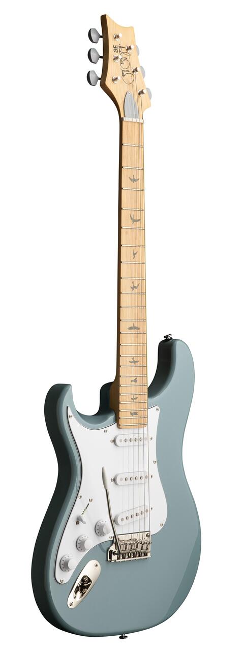 PRS John Mayer Left Handed SE Silver Sky in Stone Blue, Maple Neck - SE Silver Sky Maple Stone Blue_3quarters_compressed.jpg