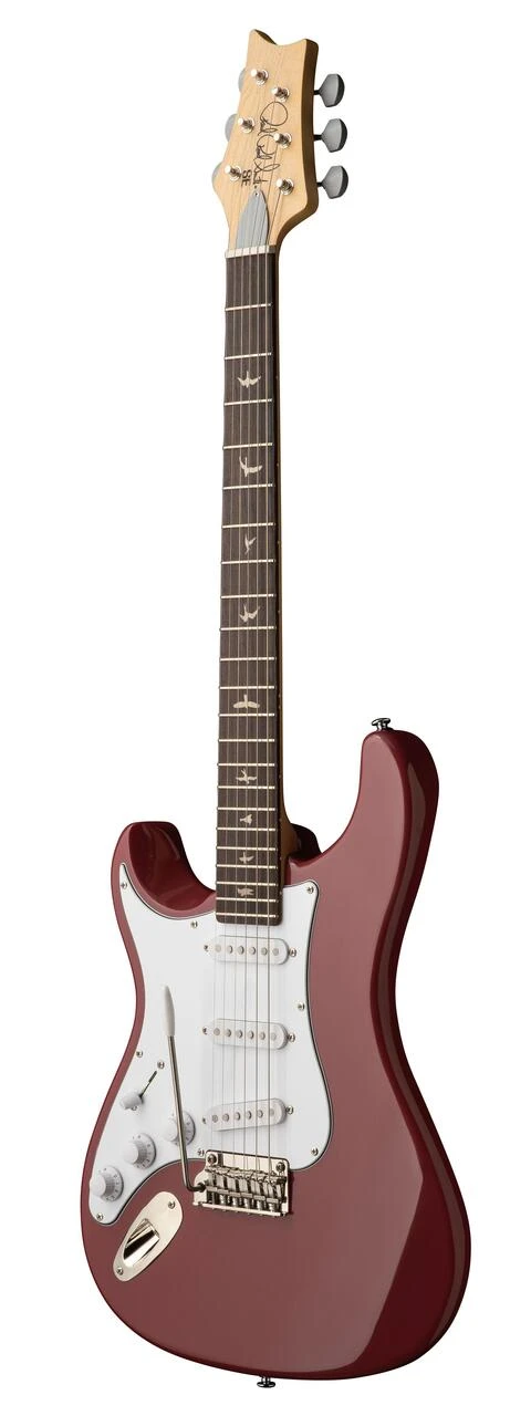 PRS John Mayer Left Handed SE Silver Sky in Derby Red, Rosewood Fretboard - SE Silver Sky Rosewood Lefty Derby Red_3quarters_compressed.jpg