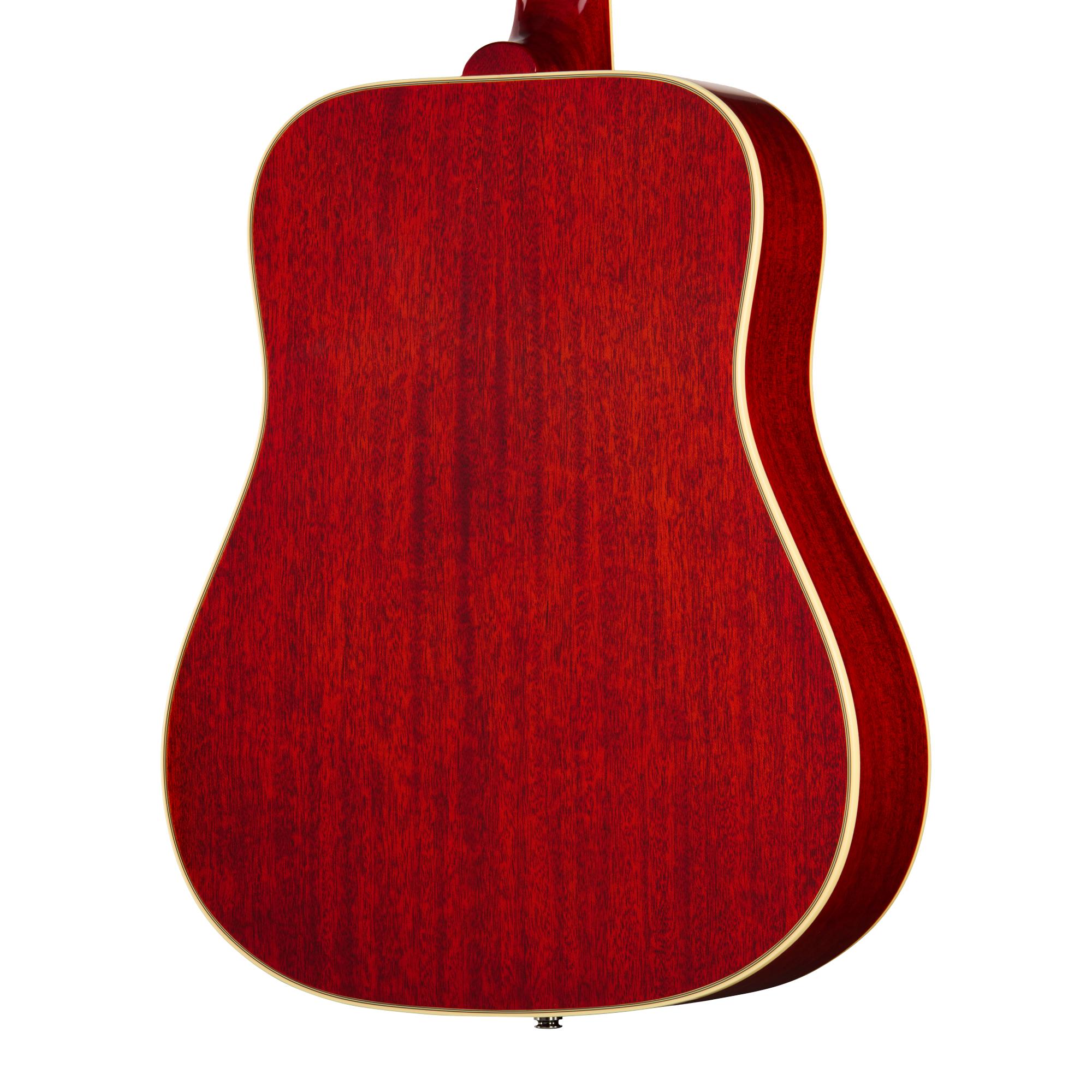 Epiphone Inspired By Gibson Custom 1960 Hummingbird Reissue In Heritage Cherry Sunburst, Left Handed - ECHBR0HSGH1L_4_BackBody.jpg
