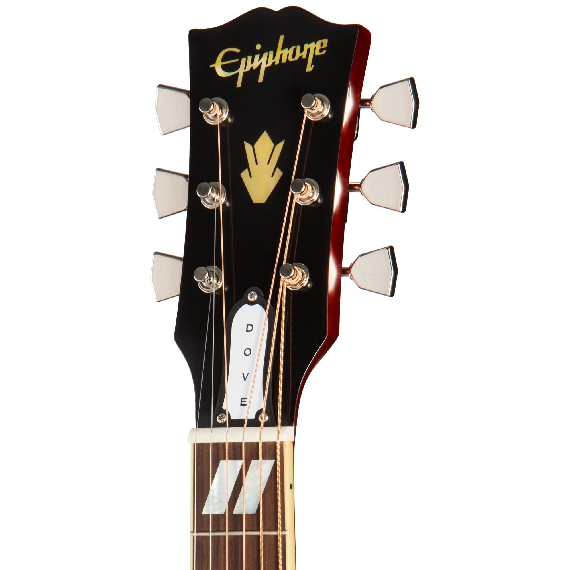 Epiphone Inspired By Gibson Custom 1963 Dove Reissue In Natural, Left Handed - ECDVR3NANH1L_3_Headstock.jpg