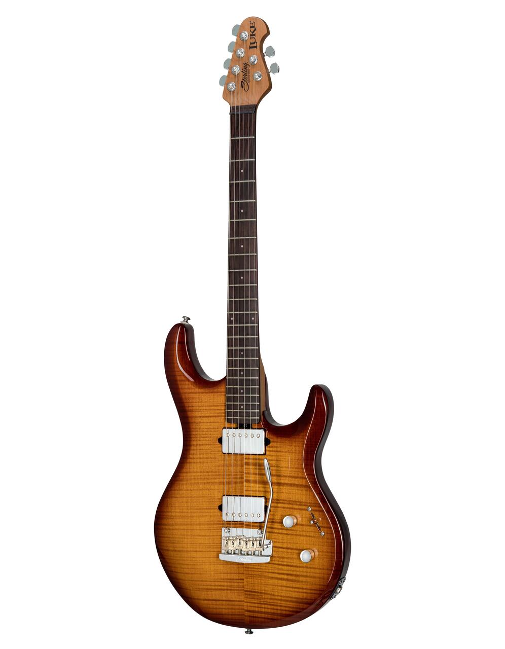 Sterling by Music Man Luke LK100 Electric Guitar in Hazel Burst - ST-LK100-HZB-R2-ANGLED-RIGHT_compressed.jpg
