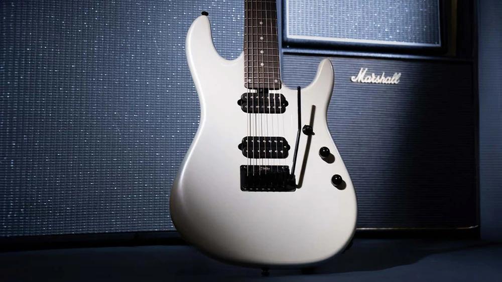Sterling by Music Man Richardson 7 Electric Guitar in Pearl White