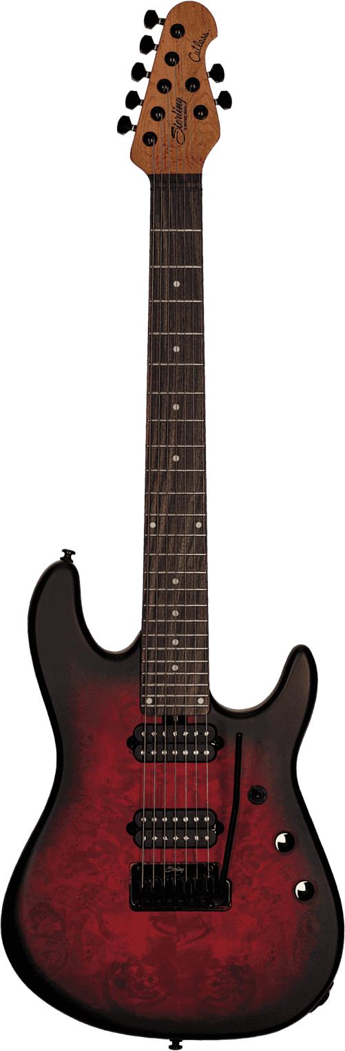 Sterling by Music Man Richardson 7 Electric Guitar in Dark Scarlet Burst Satin - cropped-jason-richardson-cutlass-7c.jpg