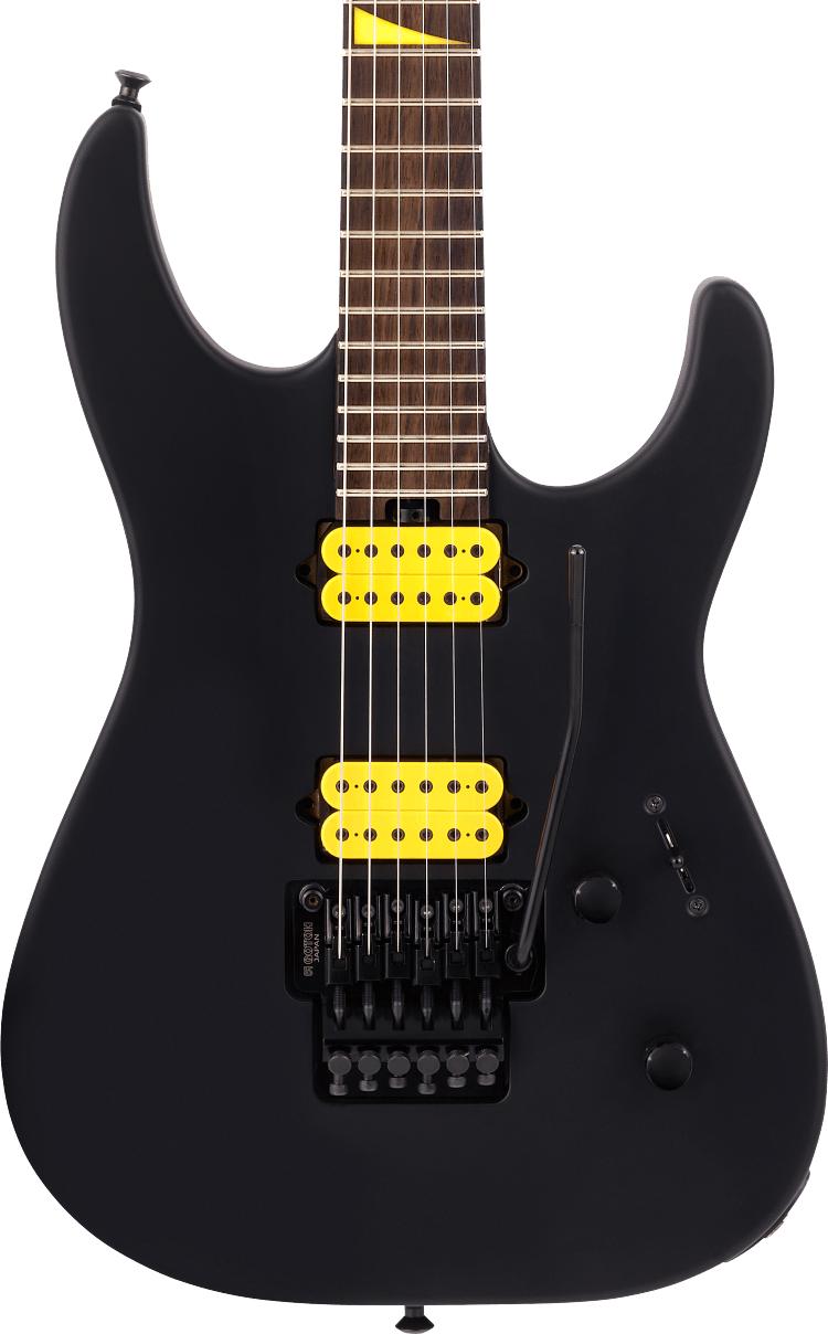Jackson MJ Series Dinky in Stealth with Yellow Pickups - 2904011803_jac_ins_frt_01_rr cropped.jpg