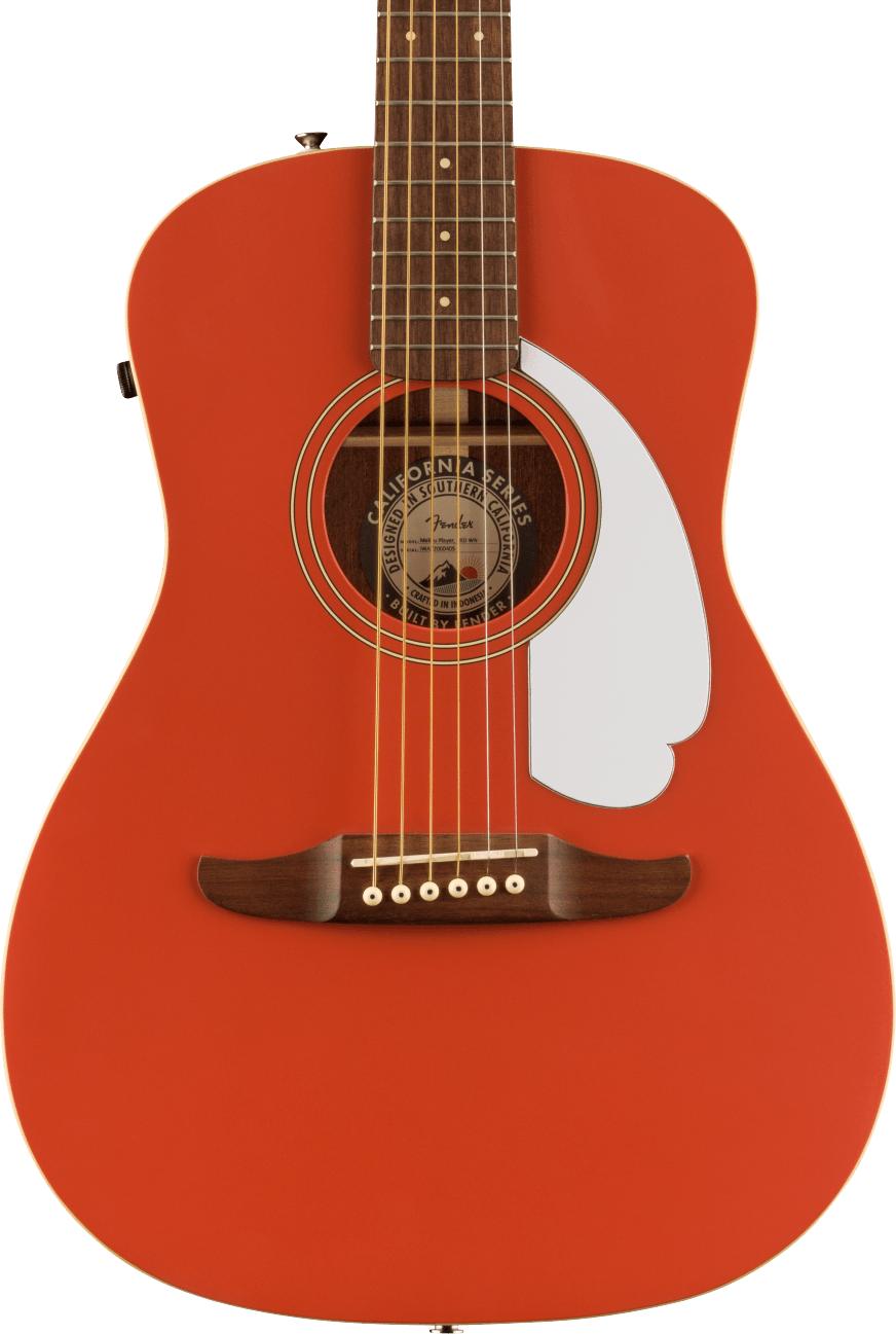 Fender Malibu Player Walnut Fingerboard White Pickguard Fiesta Red - 0970722540_fen_ins_frt_1_rr cropped.jpg