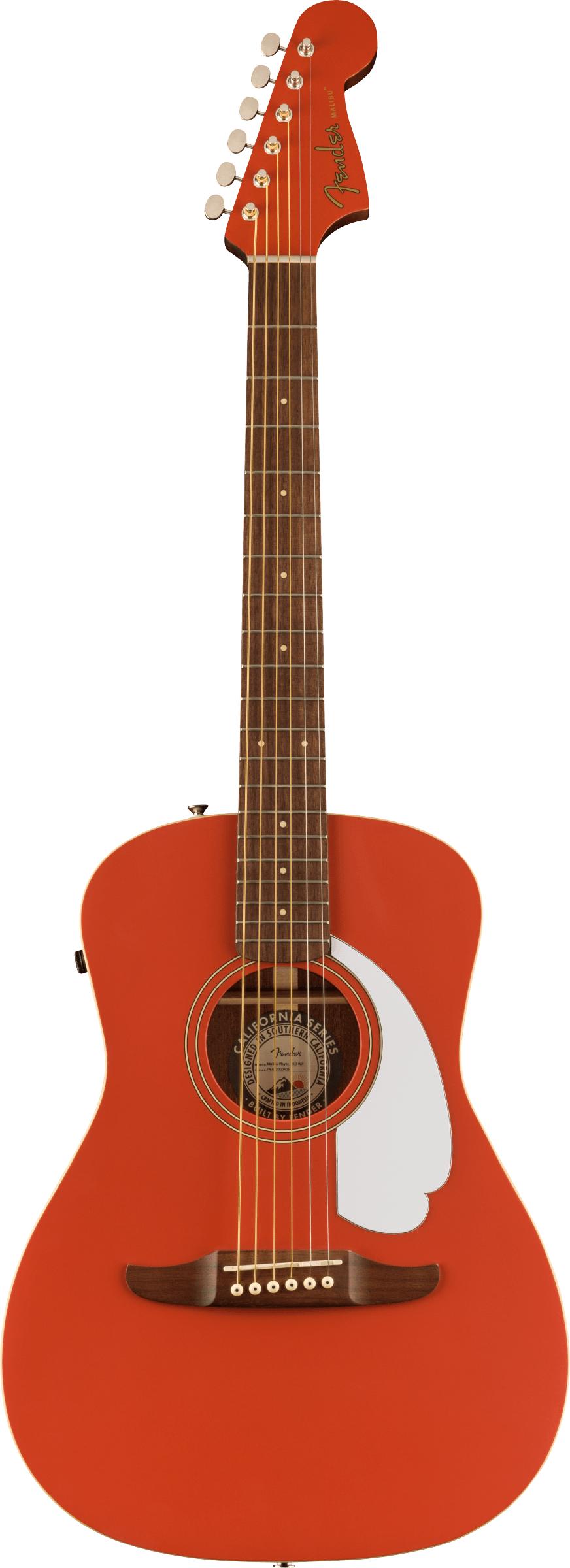Fender Malibu Player Walnut Fingerboard White Pickguard Fiesta Red - 0970722540_fen_ins_frt_1_rr.jpg