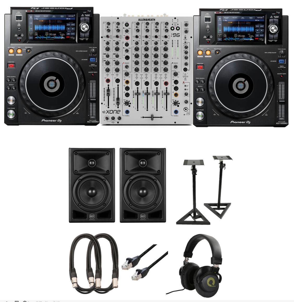 DJ Pioneer XDJ-1000 DJ Deck & Allen & Heath XONE96 Speaker Bundle