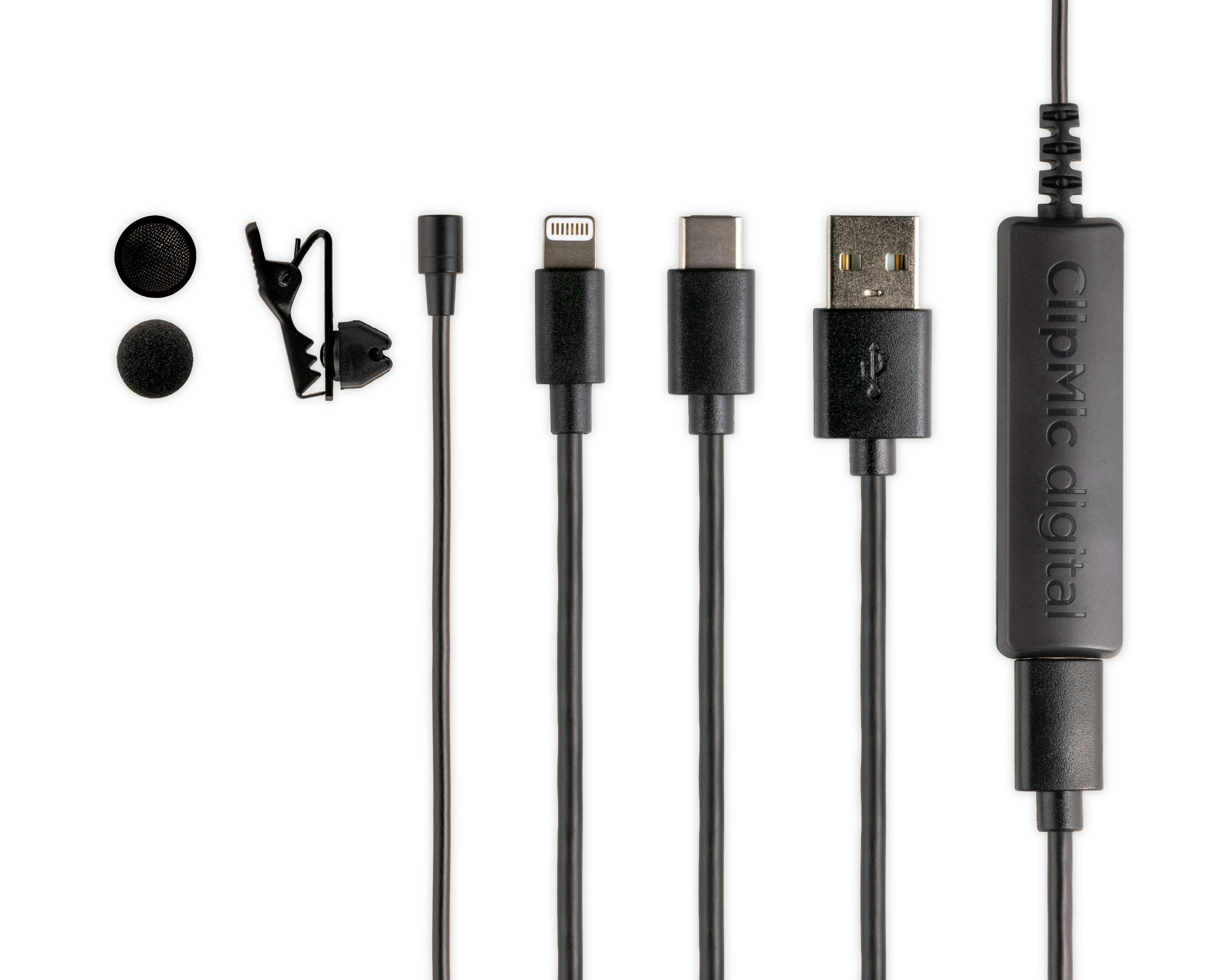 Apogee ClipMic Digital 2 - Lavalier Mic - 447047-ClipMic digital with cables.jpg