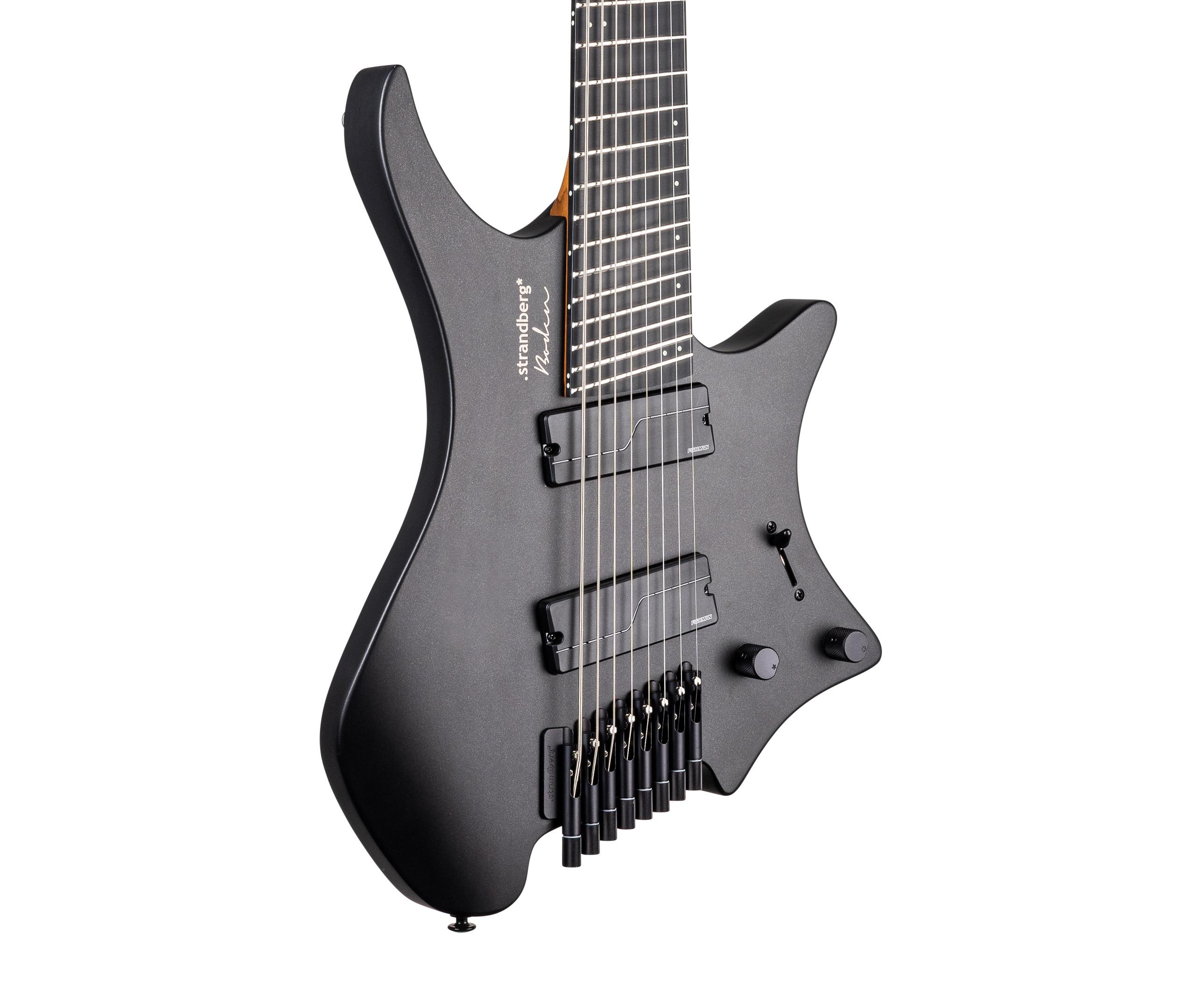 Strandberg Boden Metal NX 8 Electric Guitar in Black Granite, Roasted Maple Neck - BD8CT-24M-L-M-BK-1-hero.jpg