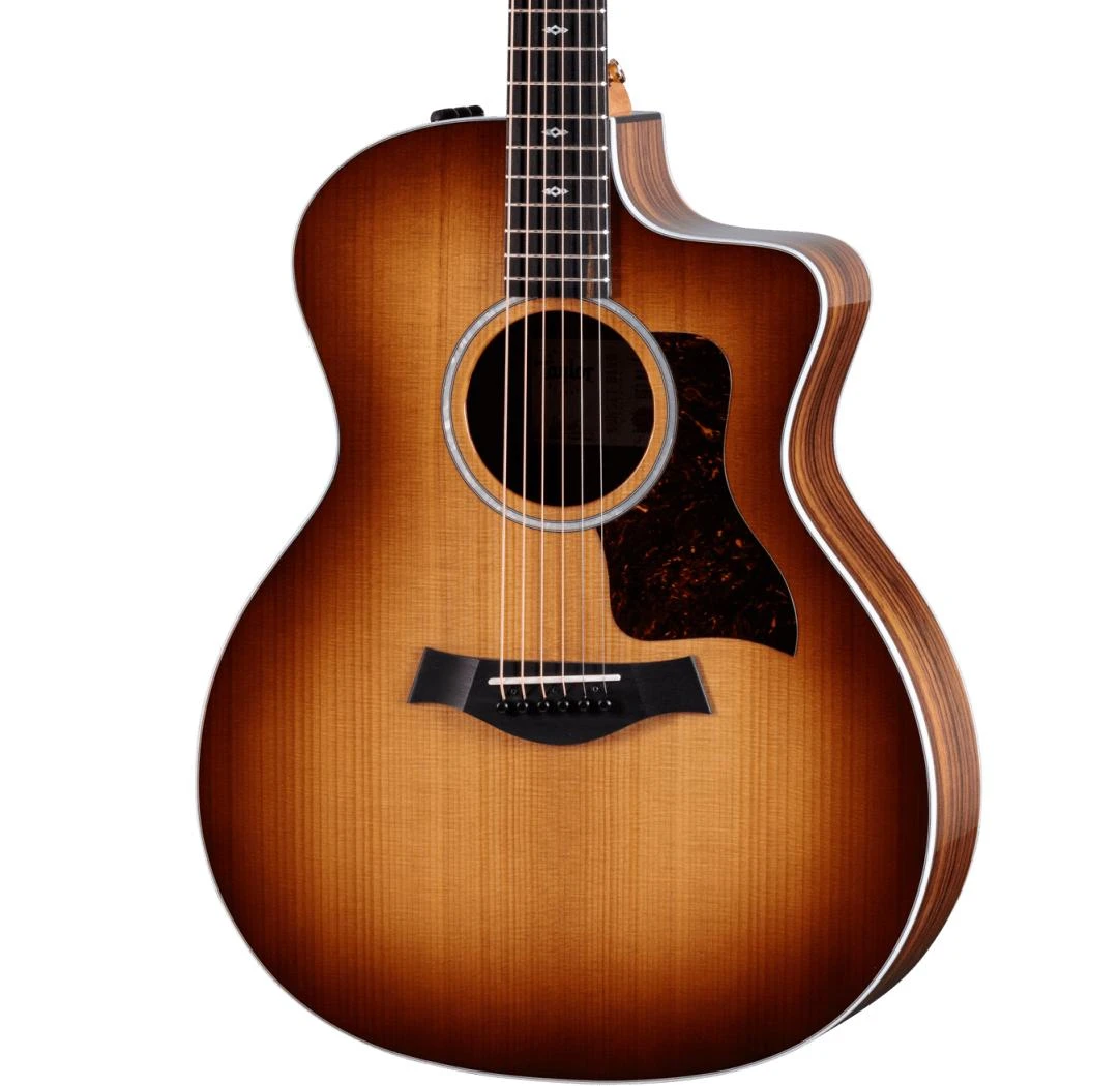 Taylor Sunset Boulevard Collection 214ce Electro Acoustic in Sunset Edgeburst - Taylor-Sunset-Blvd-214ce-DLX-SEB-2202175266-FrontLeft-2025 cropped.jpg