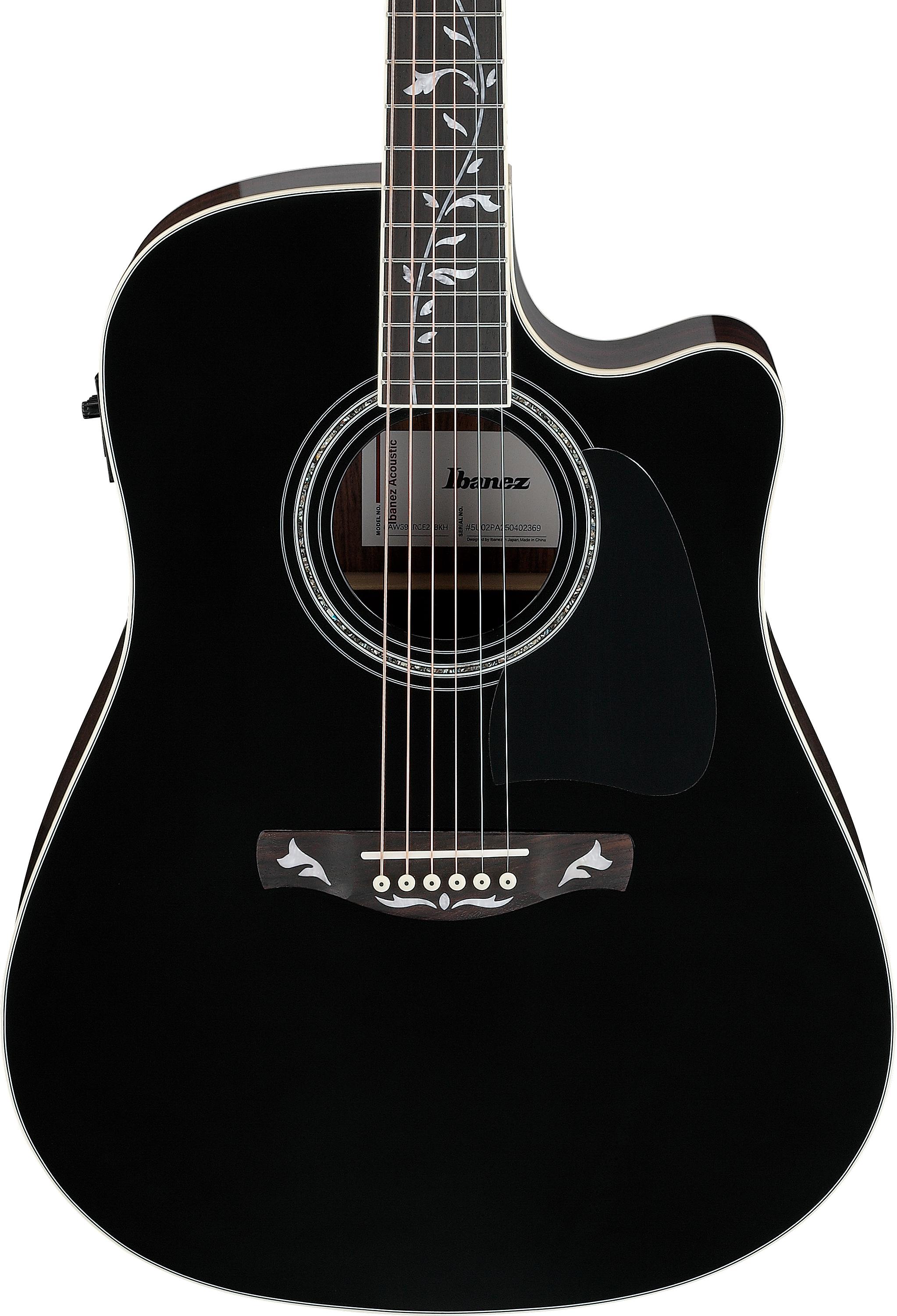 Ibanez AW391RCE-BKH AW Series Dreadnought Electro Acoustic with Black Top - AW391RCE_BKH_5U_01_F.jpg