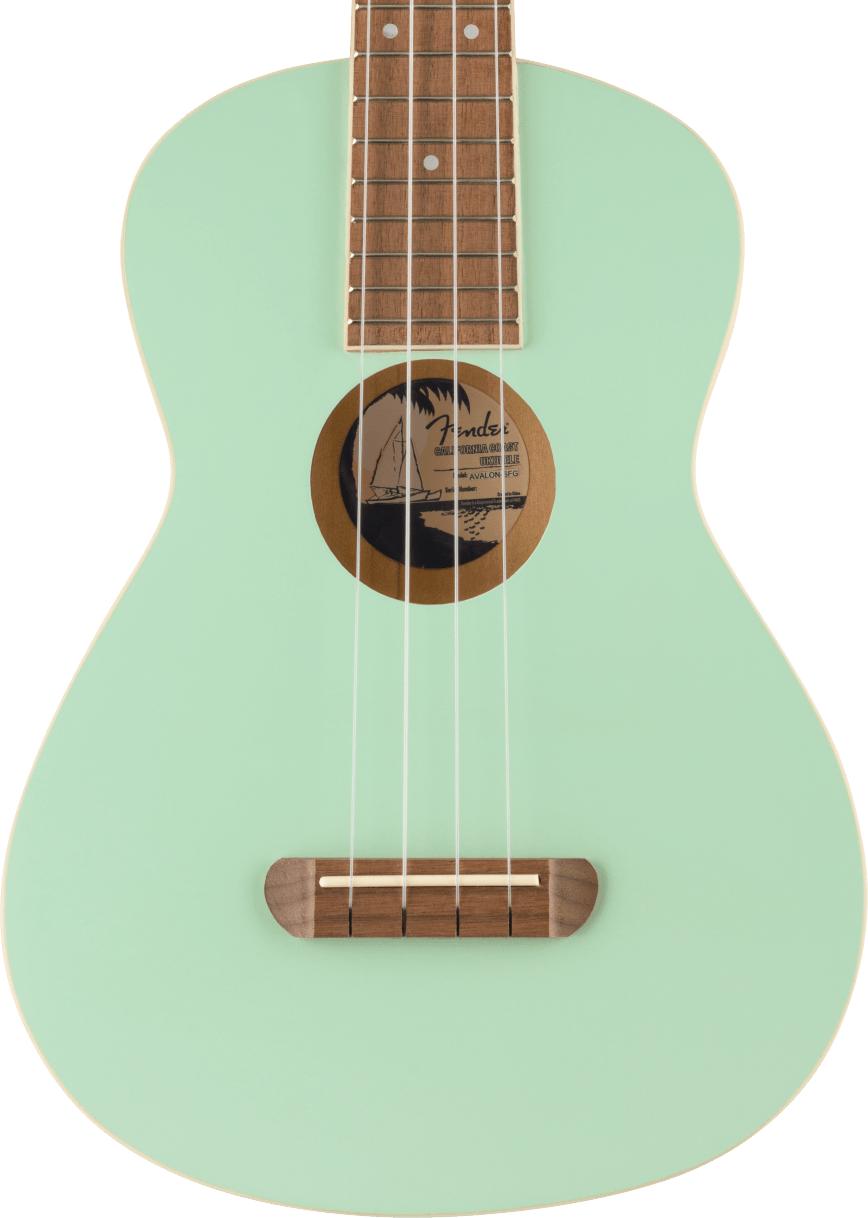 Fender Avalon Tenor Ukulele in Surf Green - 0970450557_fen_ins_frt_1_rr cropped.jpg