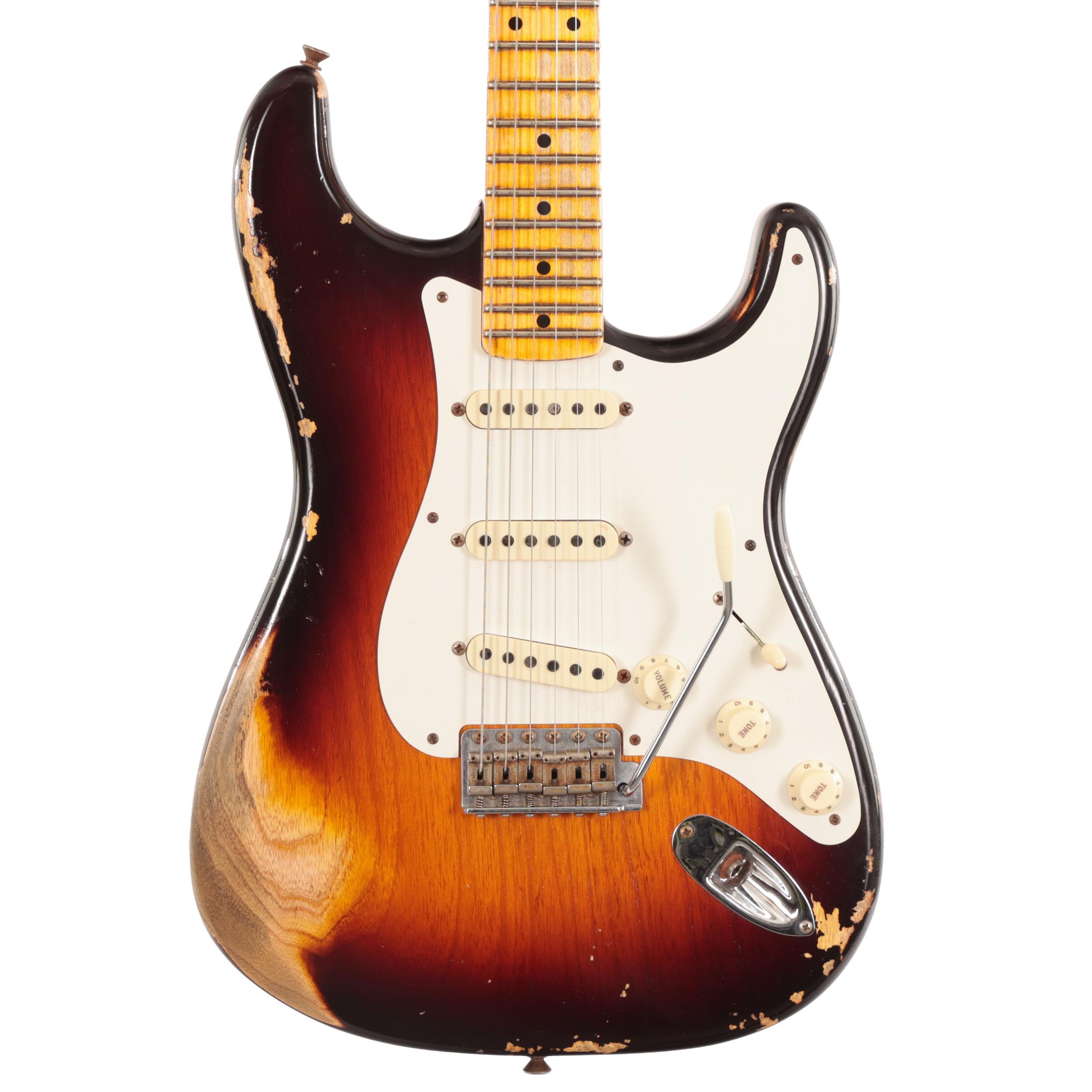 Second Hand Fender Custom Shop 55 Strat Heavy Relic Wide Fade 3TS 007 - SH-114-2007 (2).jpg