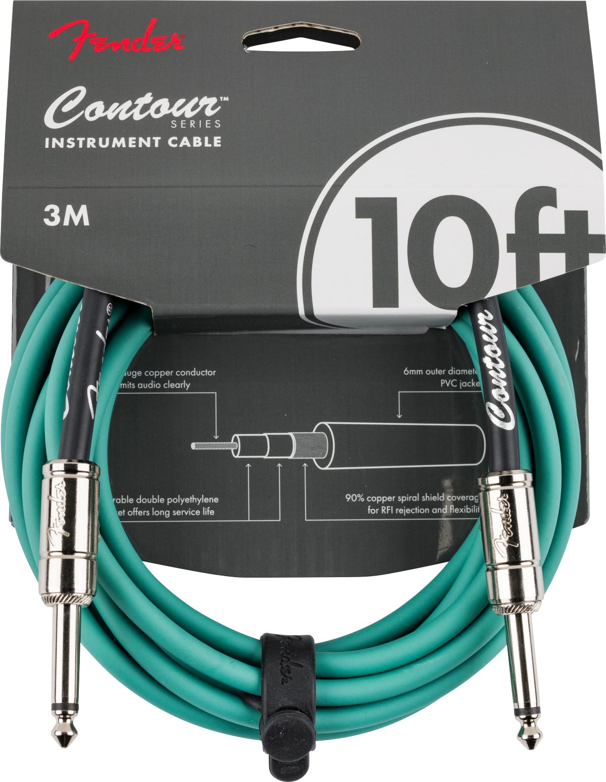 Fender Contour 10' Cable in Lake Sherwood Green - 0990571146_fen_acc_frt_1_nr.jpg