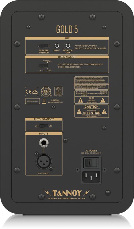 TANNOY GOLD 5 スタジオモニターペア Tannoy Gold 5 Studio Monitor (Each) - Andertons Music Co.