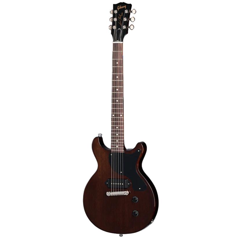Gibson Limited Edition Les Paul Junior Double Cut in Dark Walnut - LPJD007WNH3_front_c75cc65f-1739-4c17-9920-9566c69a9170-Photoroom.jpg