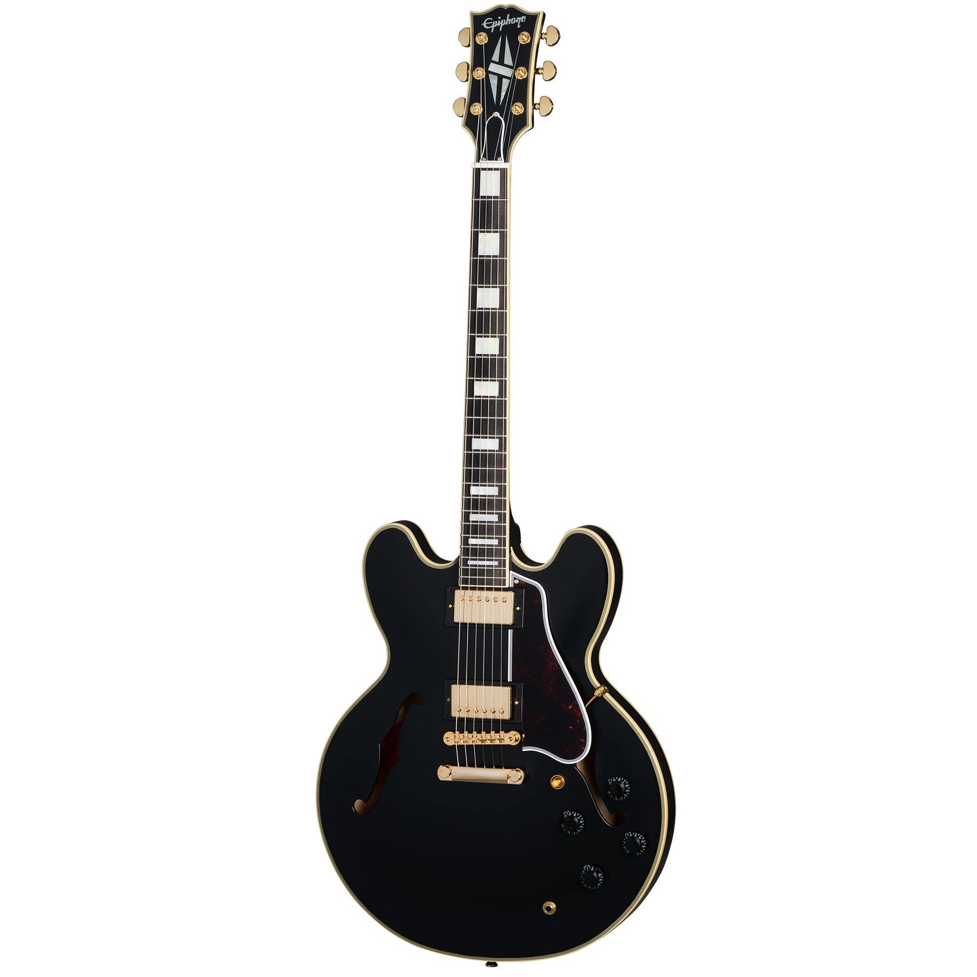 Epiphone Inspired by Gibson Custom 1959 ES-355 Semi-Hollow Electric Guitar in Ebony - EC35559EBVGH1_front_compressed.jpg