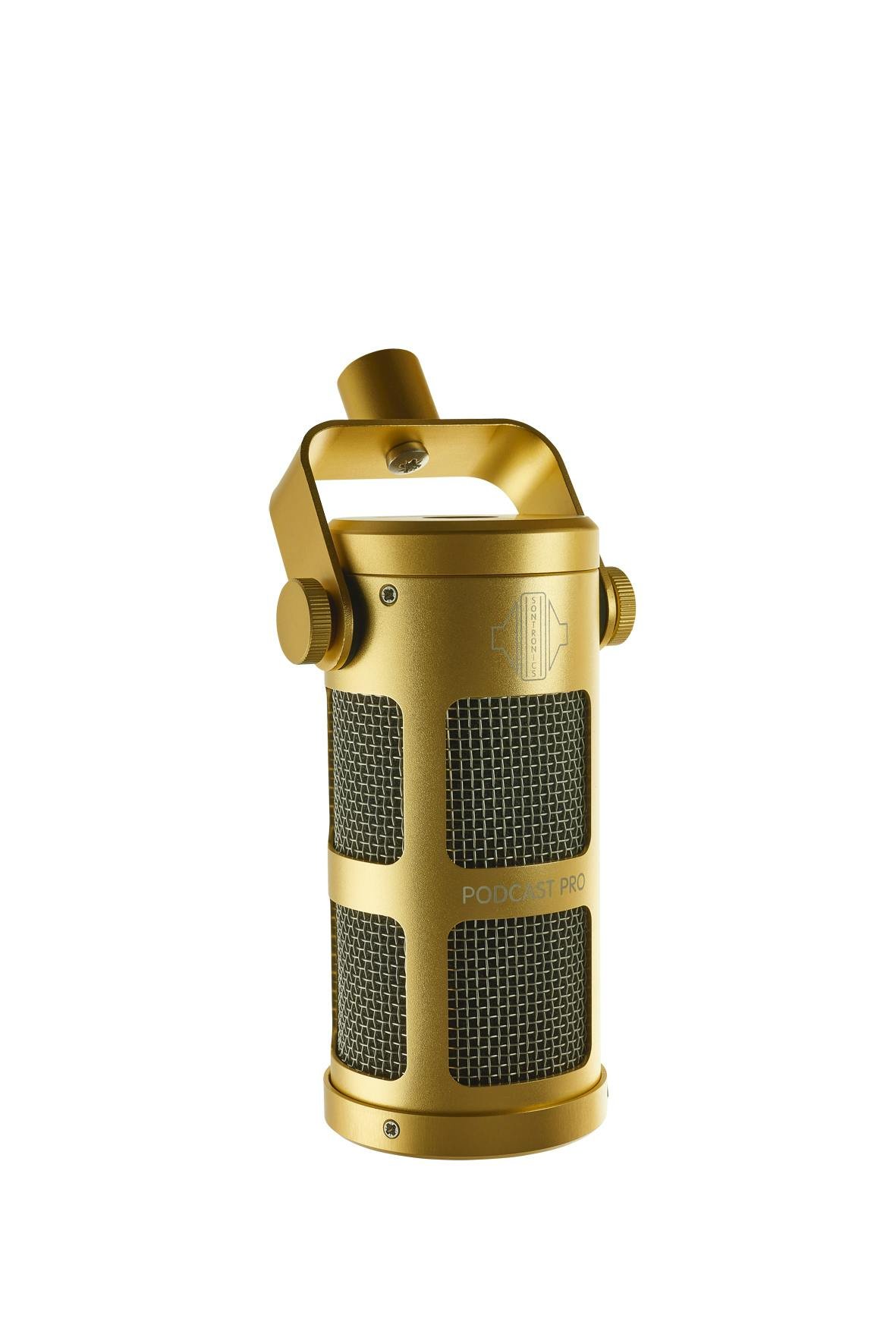 Sontronics Podcast Pro Dynamic Microphone in Gold - 433355-sontronics_podcastpro_gold_left.jpg