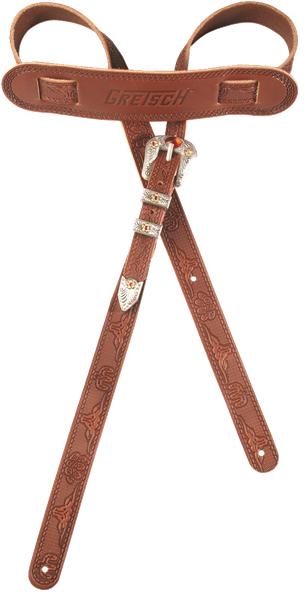 Gretsch Vintage Tooled Leather Strap in Walnut - 9220022000_merch_frt_001_nr.jpg