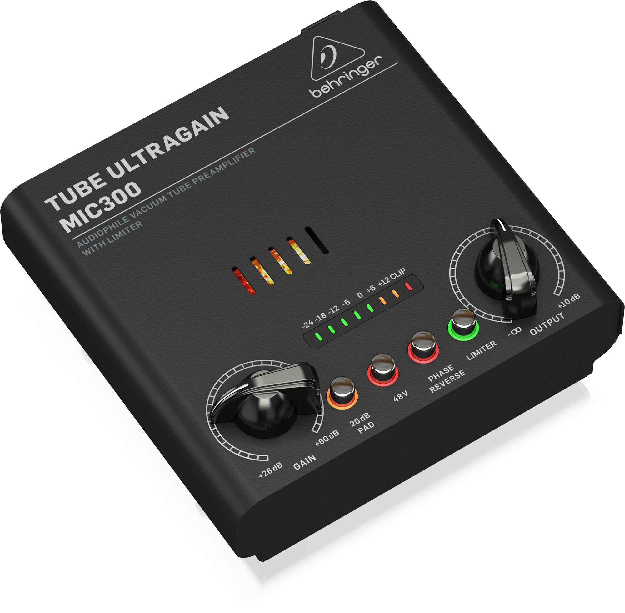 Behringer MIC300 Audiophile Vacuum Tube Preamplifier with Limiter - 452525-MIC300_P0E7J_Left_XL.jpg