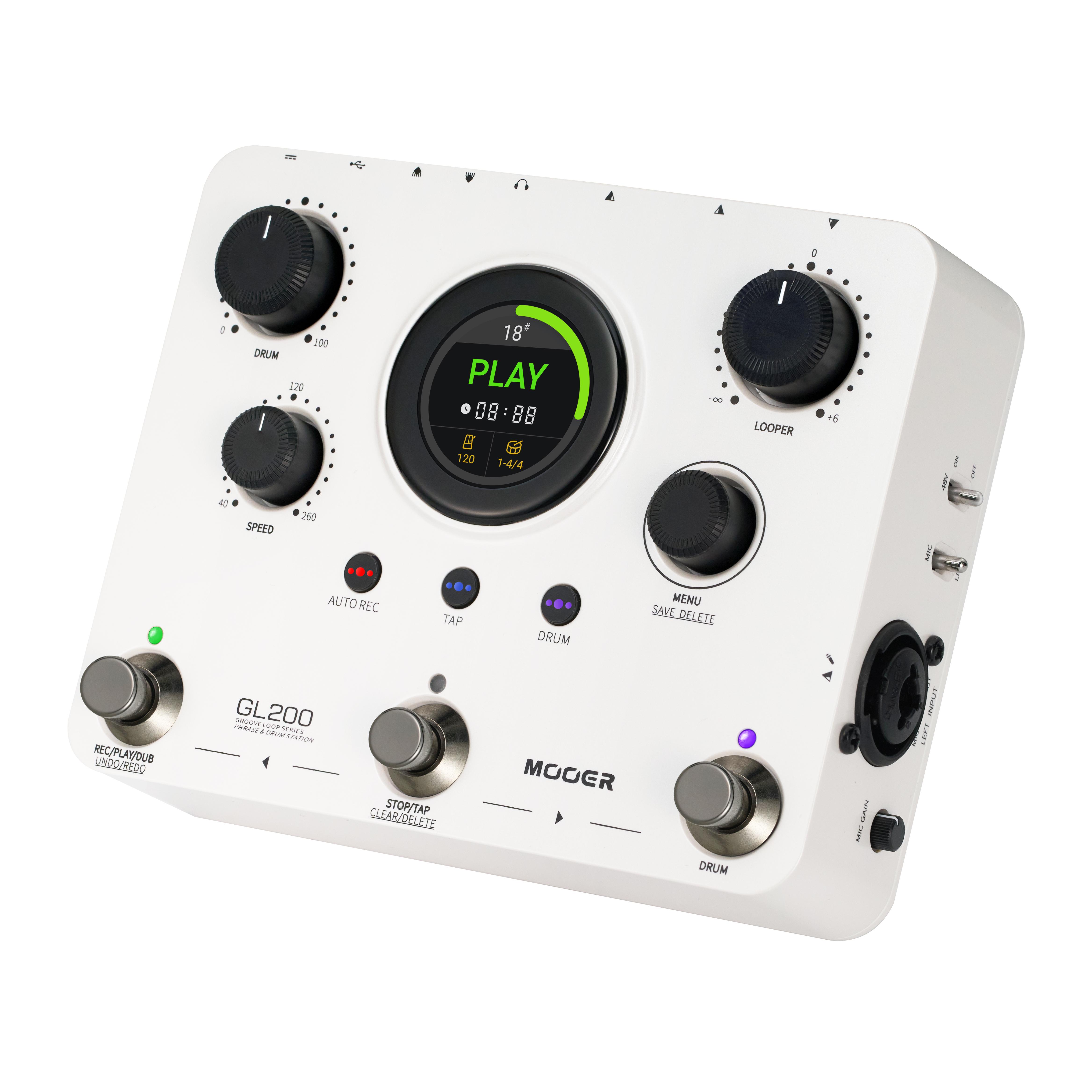 Mooer GL200 Groove Loop Series Phrase and Drum Station Looper Pedal - GL200 (6).jpg
