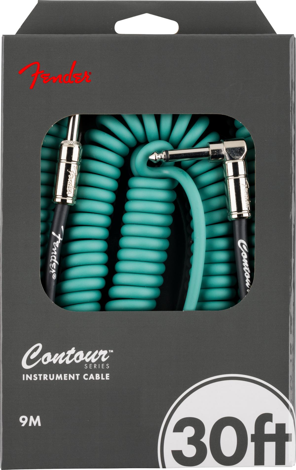 Fender Contour 30' Coiled Cable in Sherwood Green - 0990573046_fen_acc_frt_1_nr.jpg