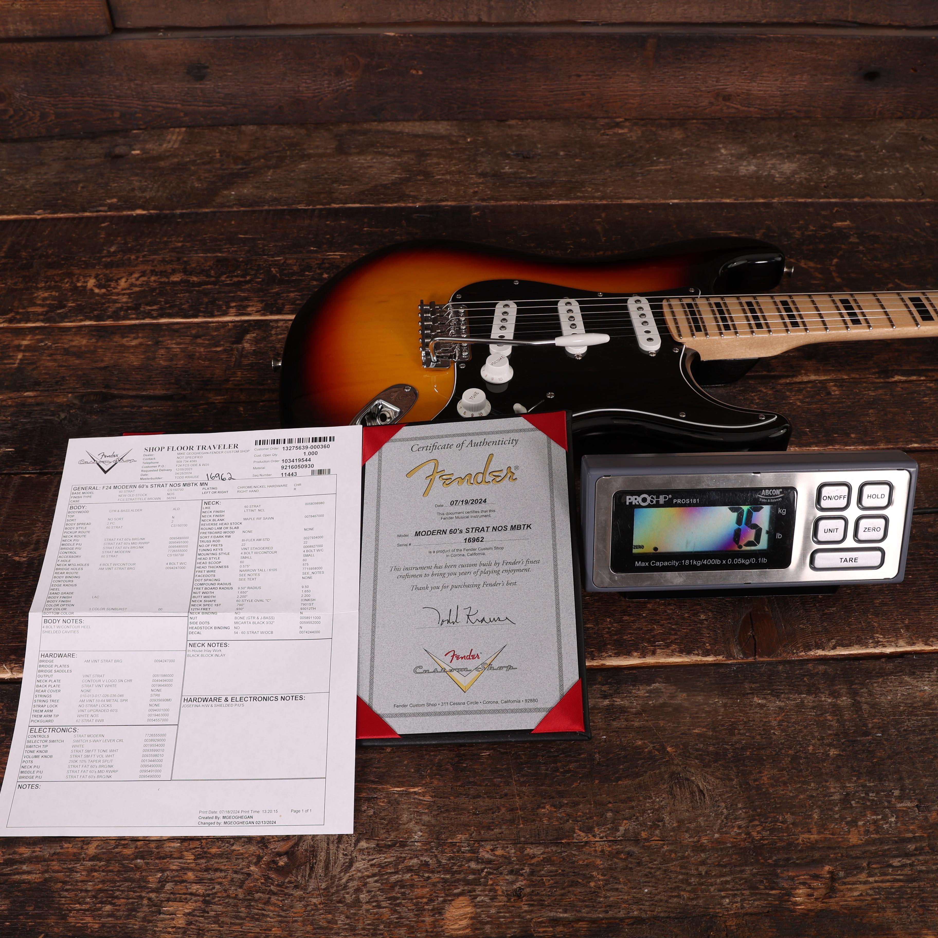 Fender Custom Shop Todd Krause Masterbuilt Modern '60s Stratocaster NOS in 3-Colour Sunburst - 9216050930 (7).jpg