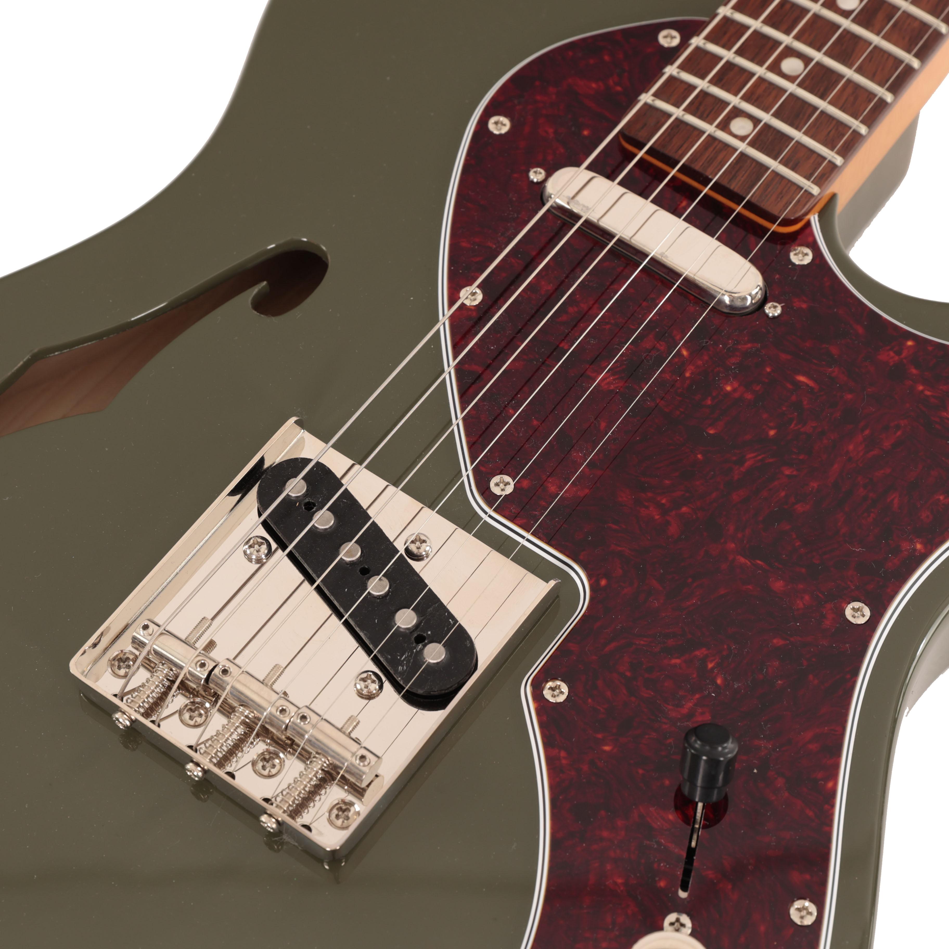 Squier Limited Edition Classic Vibe '60s Telecaster Thinline Electric Guitar in Dark Olive Green  - IMGL4782.jpg
