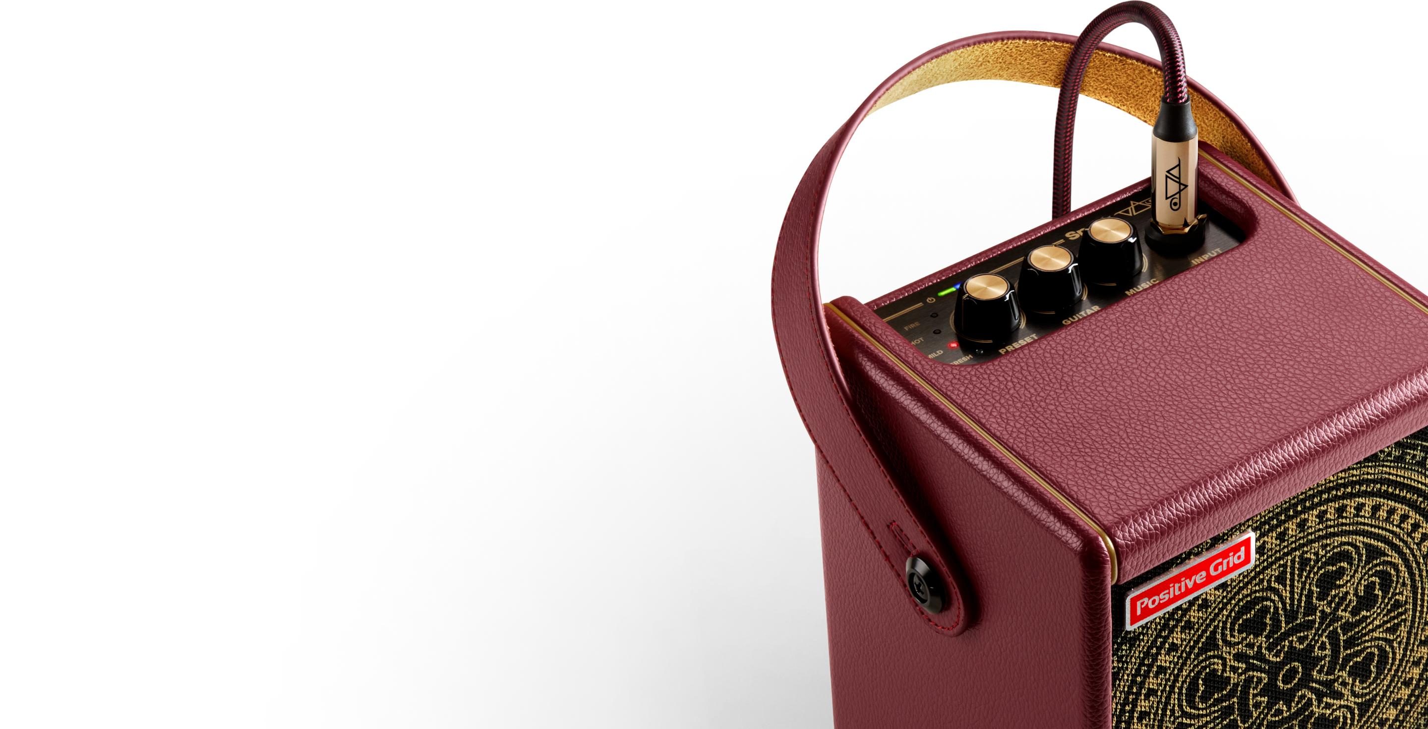 B Stock : Positive Grid Spark Mini Vai Custom Artist Series Practice Amp 015 - Exclusive Burgundy Tolex.jpg