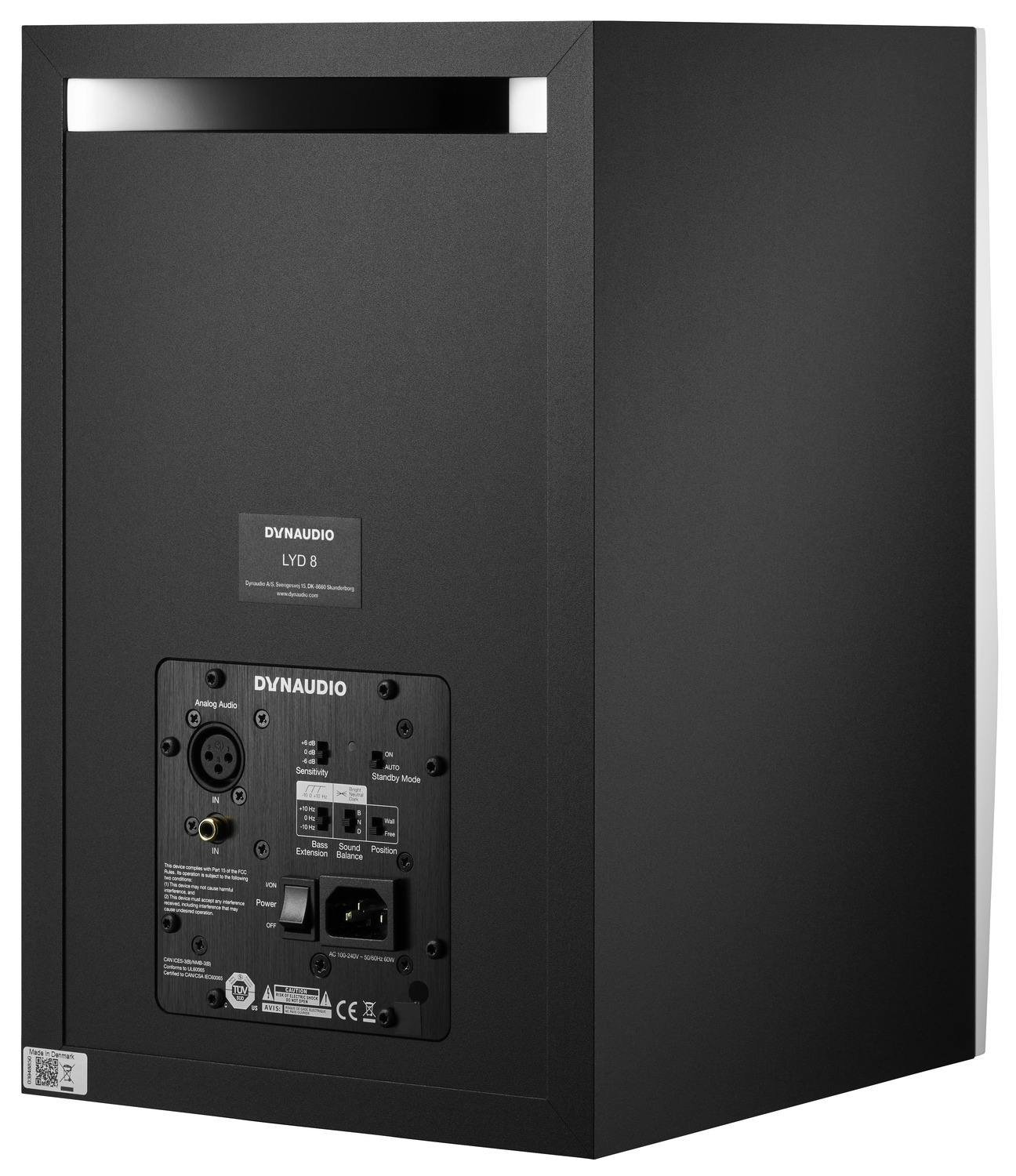 Dynaudio PRO LYD-8 DSP Studio Monitor in White (Each) - 277978-lyd 8 bw back.jpg