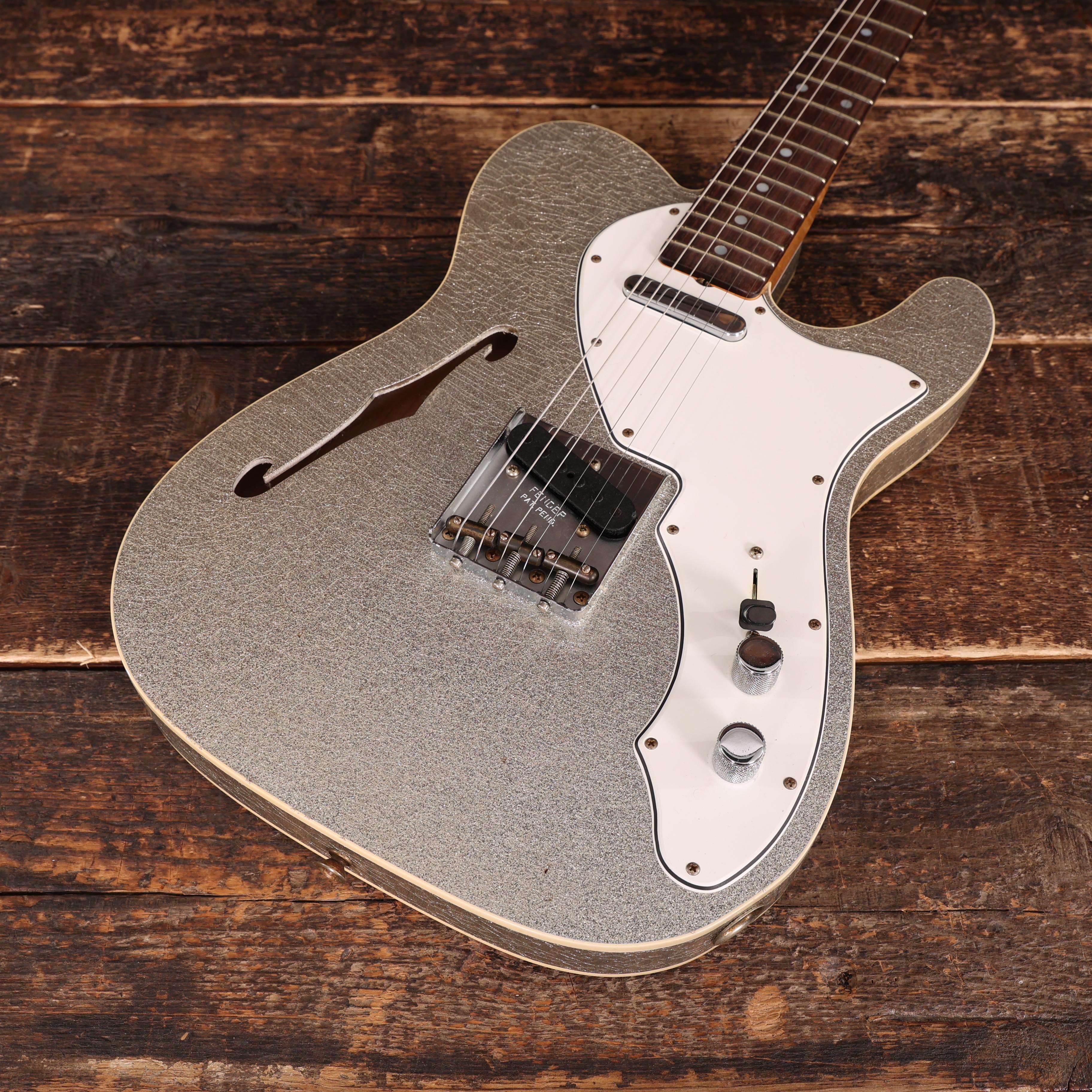 Fender Limited Edition Custom Shop '60's Telecaster Custom Thinline Journeyman Relic in Aged Silver Sparkle - CZ575454 (9).JPG