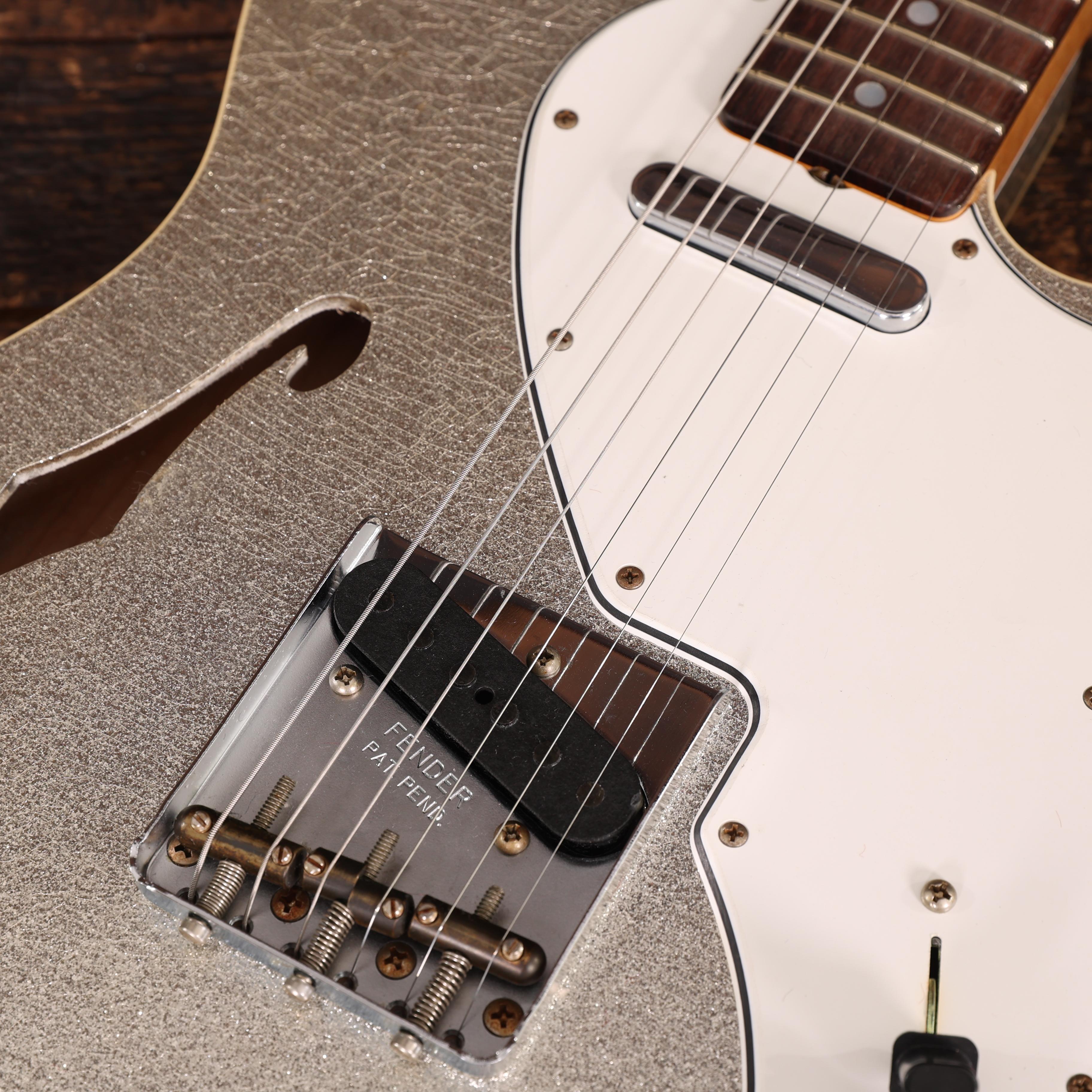 Fender Limited Edition Custom Shop '60's Telecaster Custom Thinline Journeyman Relic in Aged Silver Sparkle - CZ575454 (10).JPG
