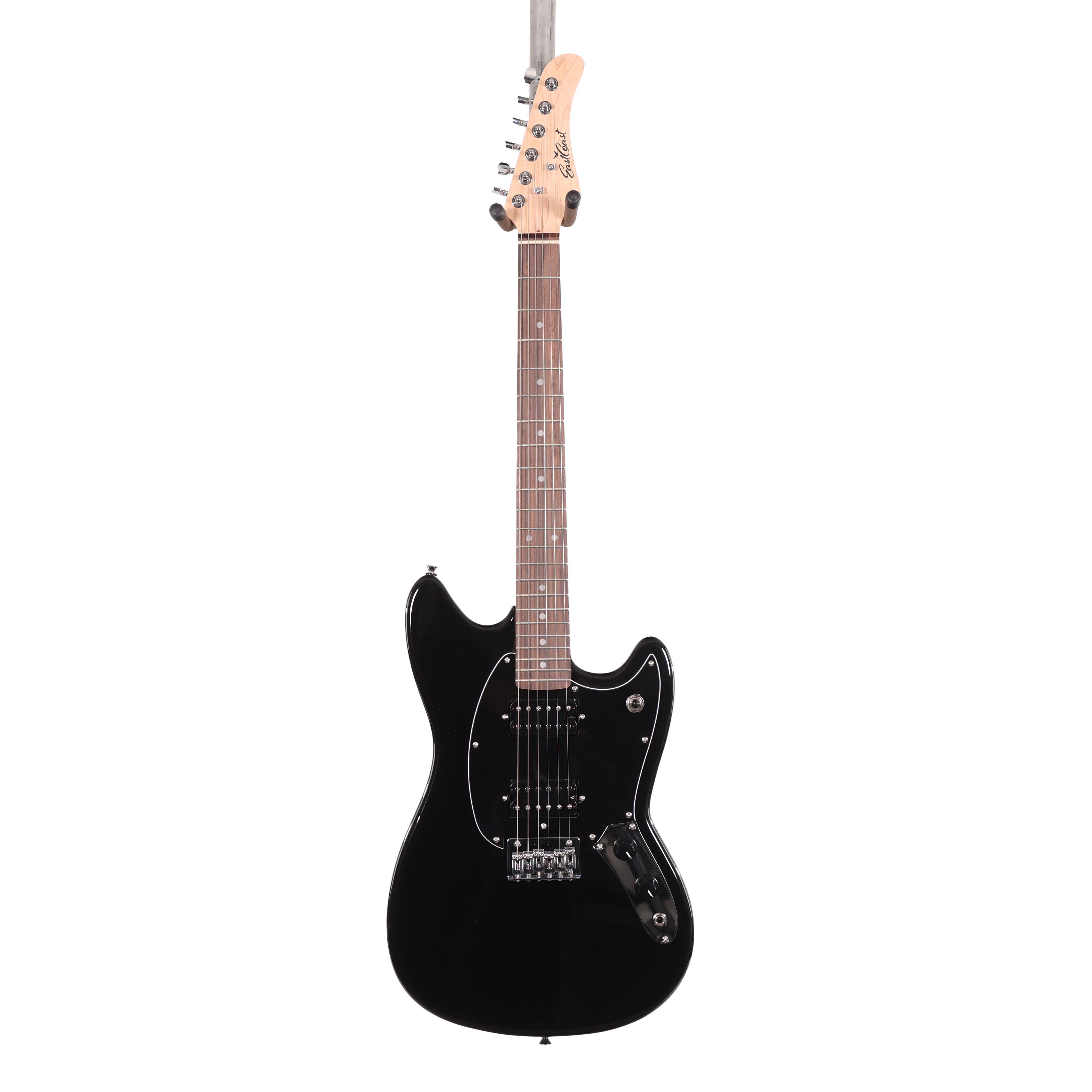 EastCoast MS1 Short Scale Electric Guitar in Black with Rosewood Fretboard - EC-MS1-BLK (3).jpg