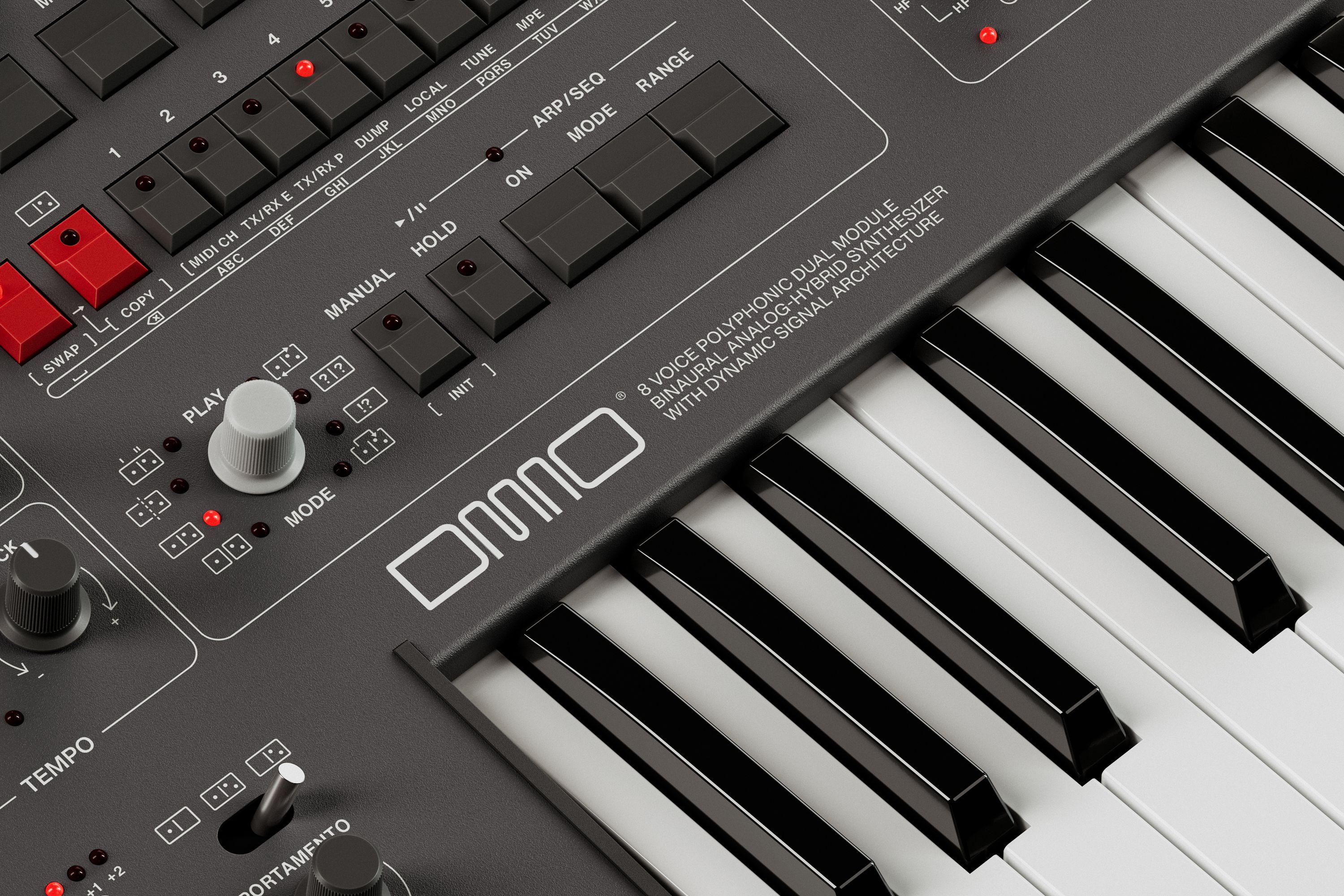 UDO DMNO 8-Voice Hybrid Synthesizer in Black - 11_DETAIL_Logo_Black_Cutout_compressed.jpg