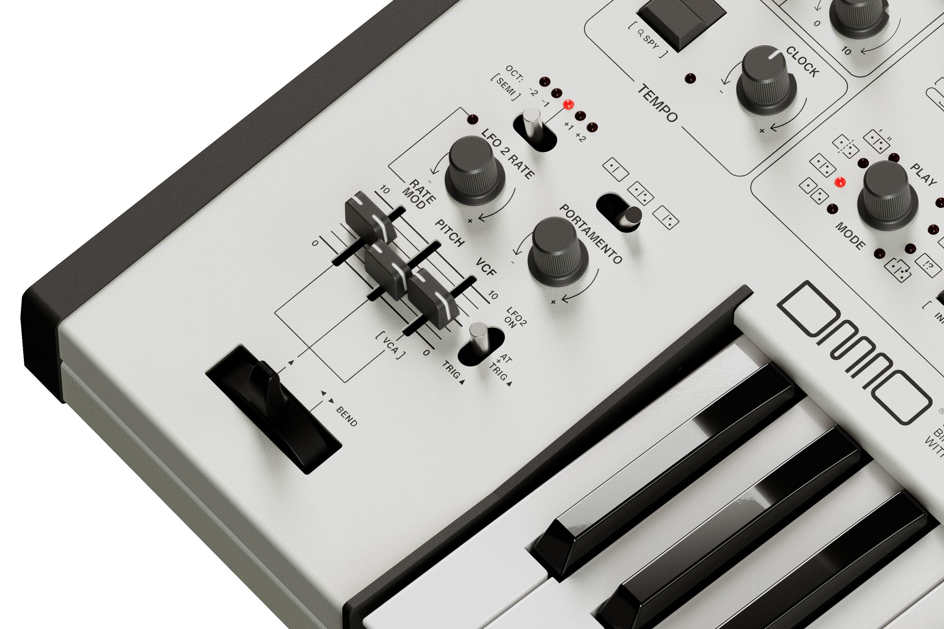 UDO DMNO 8-Voice Hybrid Synthesizer in White - 12_DETAIL_Bender_White_compressed.jpg