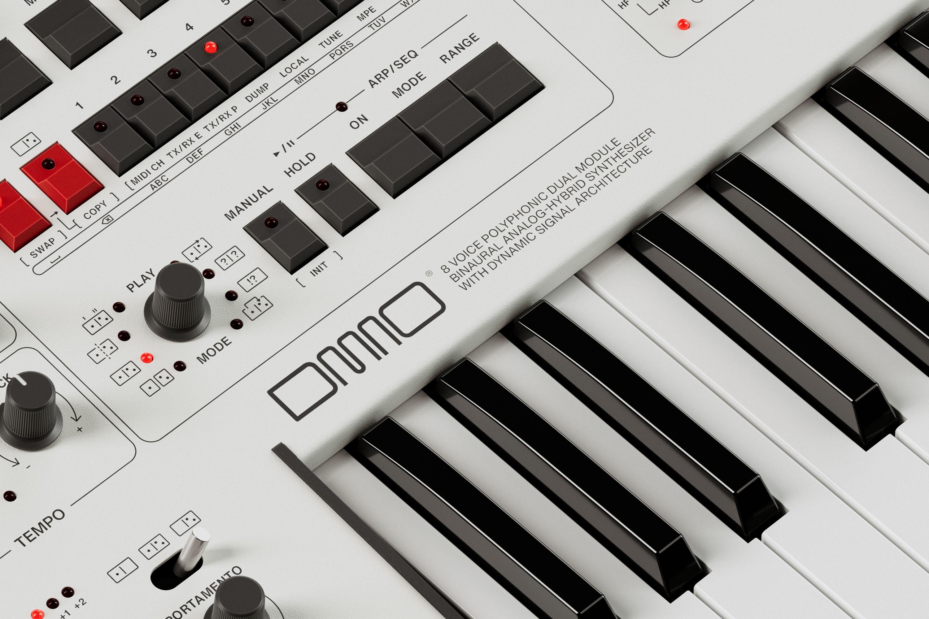 UDO DMNO 8-Voice Hybrid Synthesizer in White - 11_DETAIL_Logo_White_compressed.jpg